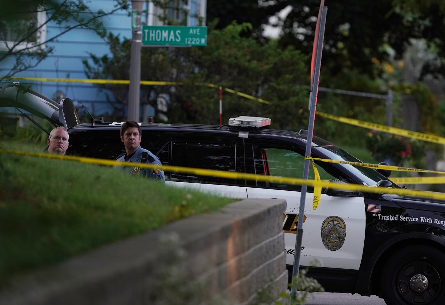 Police sequestered an area where a police involved shooting near North Griggs and Thomas Ave West is being invesitgated.] RICHARD TSONG-TAATARII &#xa5; richard.tsong-taatarii@startribune.com