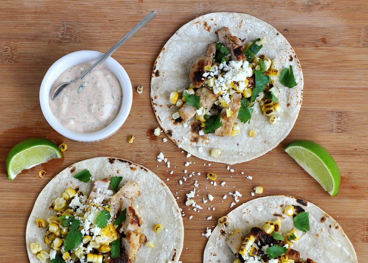 Grilled Chicken and Elote tacos might be the best bite you'll have this summer. Meredith Deeds, Special to the Star Tribune