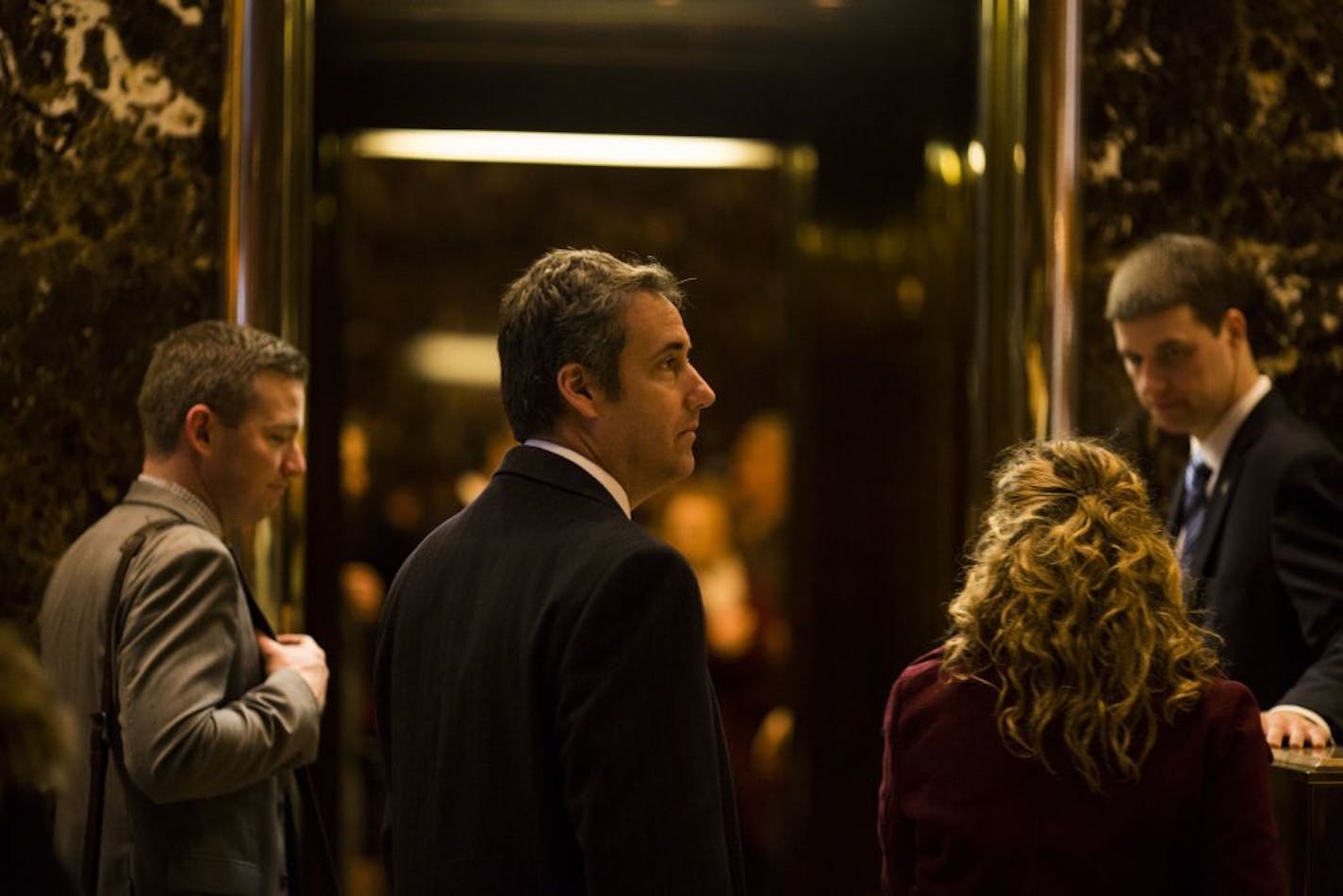 Lawyer Michael Cohen arrives at Trump Tower in New York on January 12, 2017.