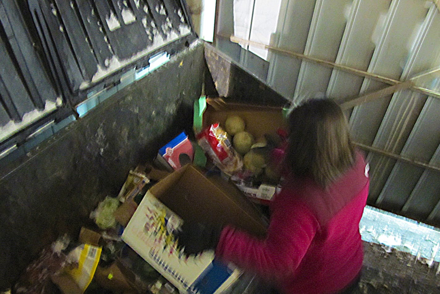 Dumpster-diving for edible food, location not identified, ] Peter Funk, star tribune ORG XMIT: MIN2017070612311136