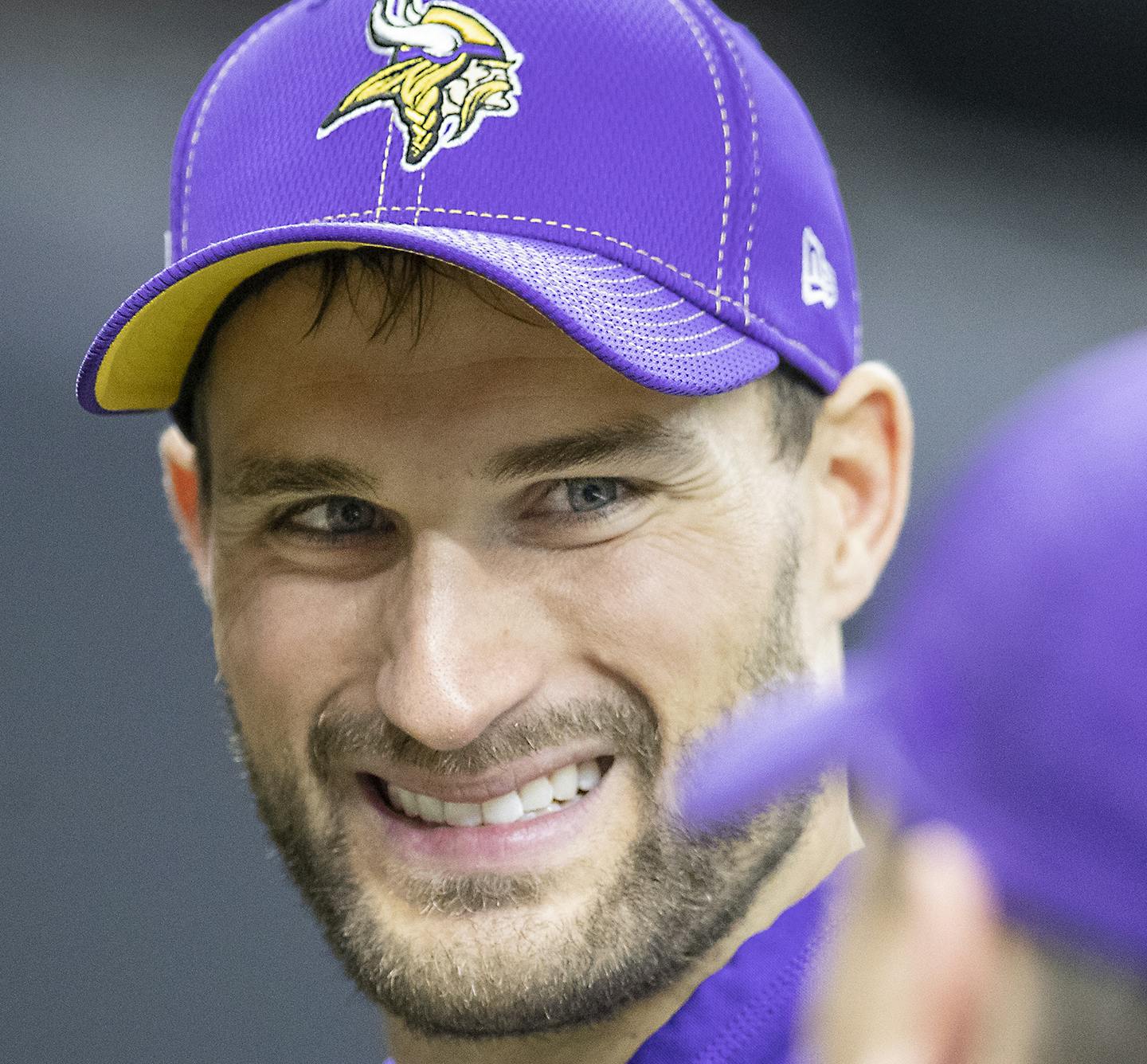 Minnesota Vikings quarterback Kirk Cousins was all smiles before the game. ] ELIZABETH FLORES &#x2022; liz.flores@startribune.com The Minnesota Vikings take on the New Orleans Saints at Mercedes-Benz Superdome, Sunday, January 5, 2020 in New Orleans, LA. ORG XMIT: MIN2001051129040970