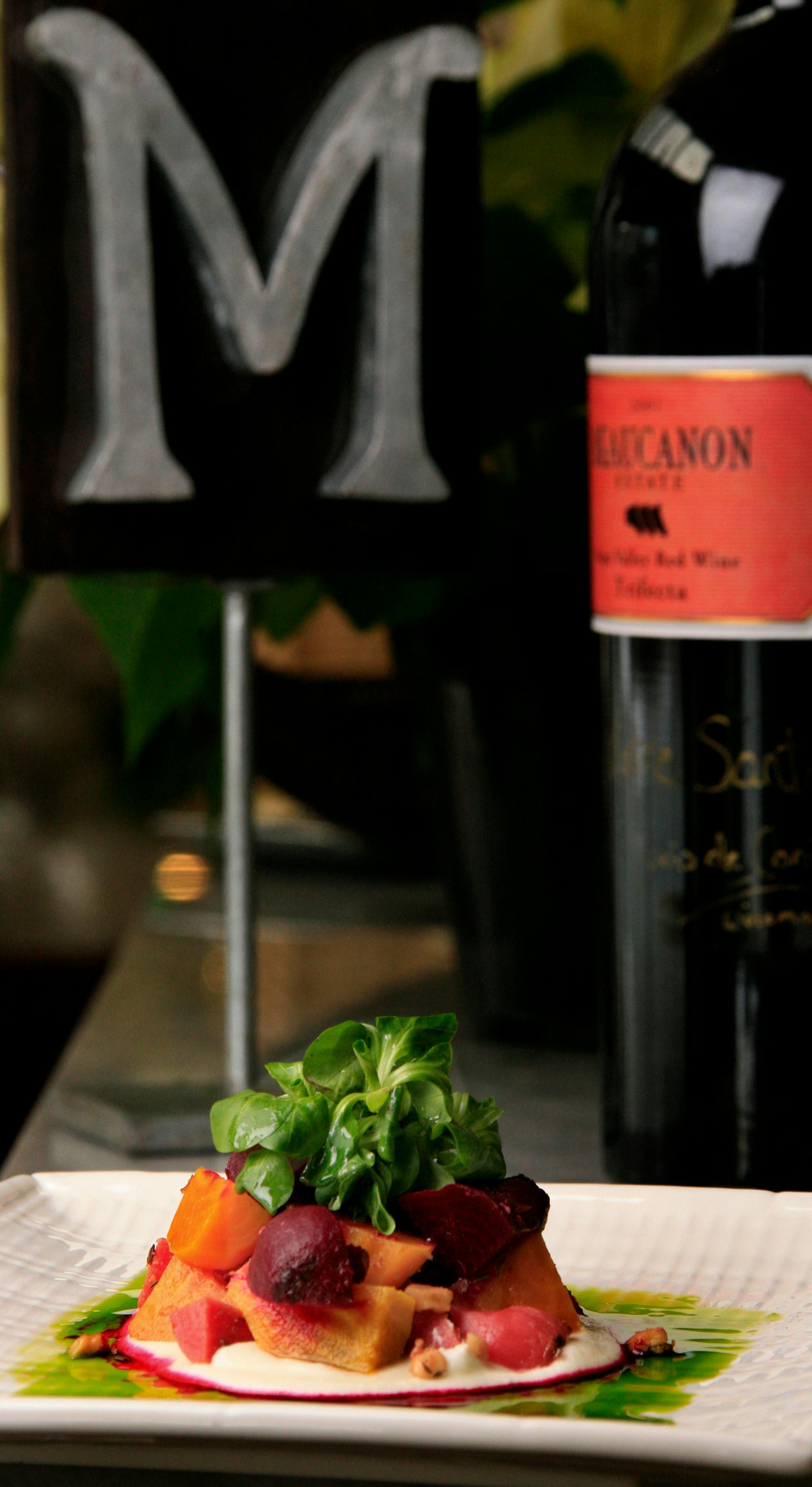 Meritage serves a roasted baby beet salad with caraway, walnuts and goat cheese fondant.