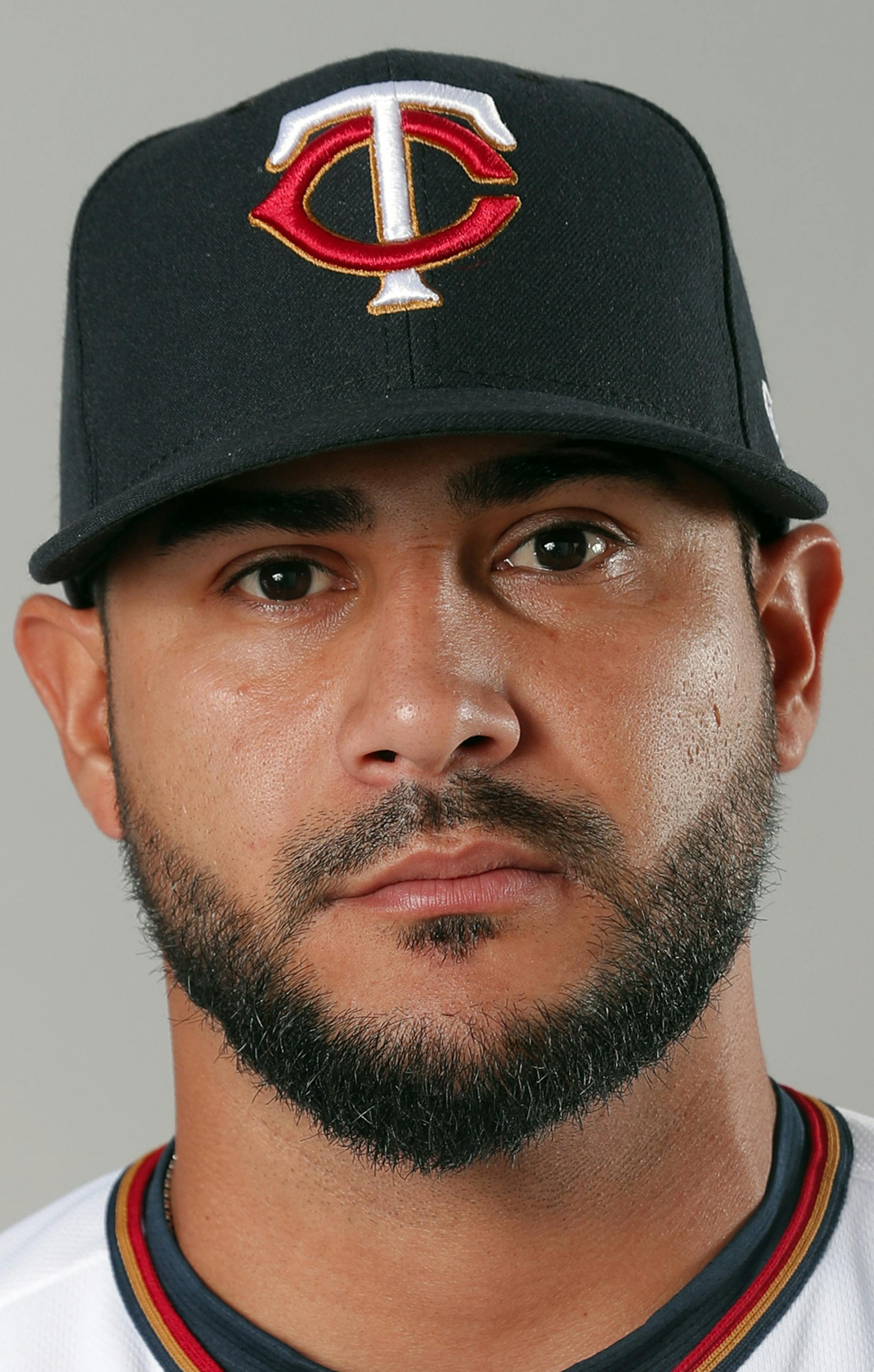 This is a 2019 photo of Martin Perez of the Minnesota Twins. This image reflects the 2019 active roster as of Feb. 22, 2019, when this image was taken. (AP Photo/Gerald Herbert) ORG XMIT: standard transref
