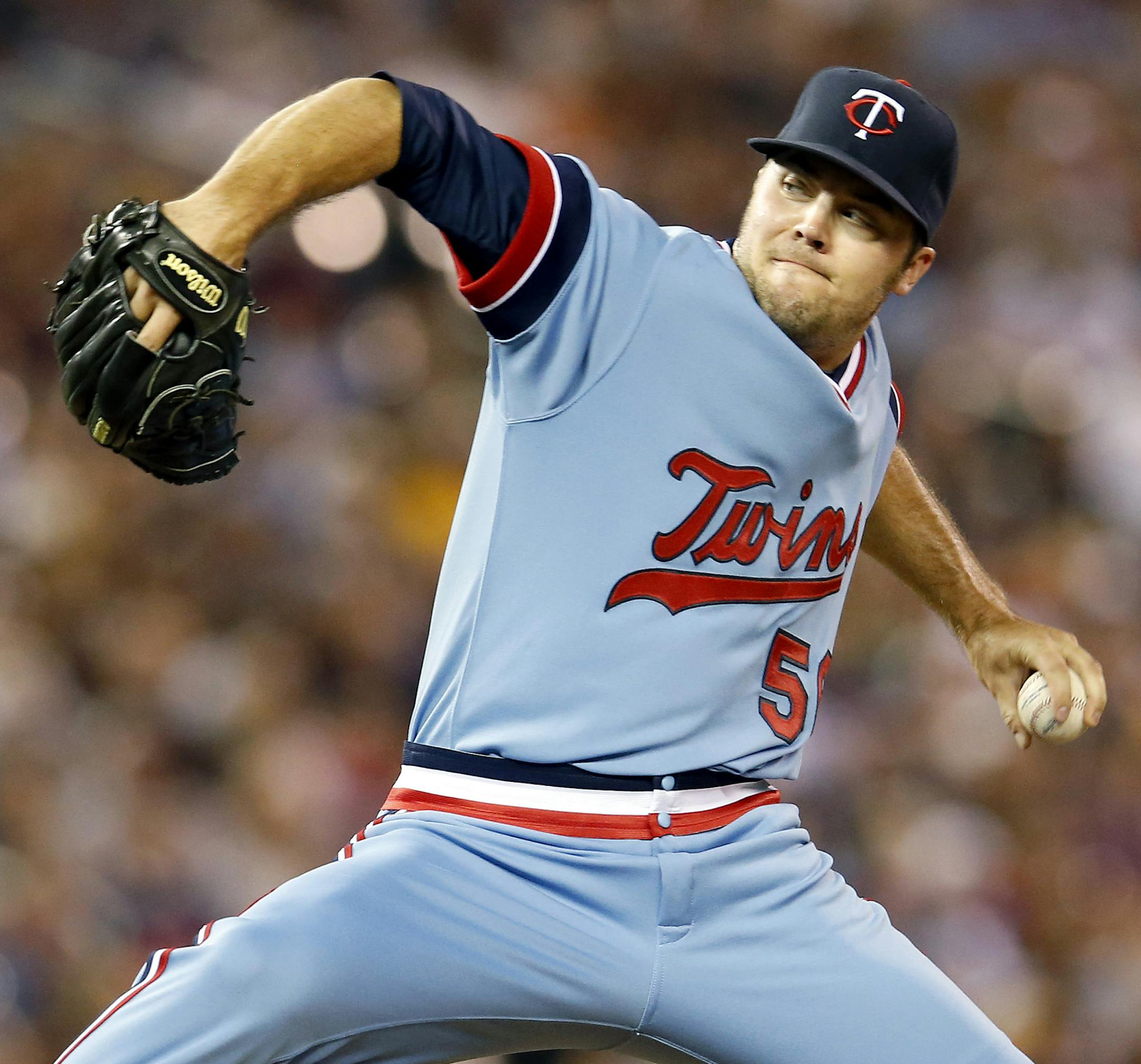 Minnesota Twins pitcher Caleb J. Thielbar (56). ] CARLOS GONZALEZ cgonzalez@startribune.com - June 5, 2014, Minneapolis, Minn., Target Field, MLB, Minnesota Twins vs. Milwaukee ORG XMIT: MIN1406111516010186