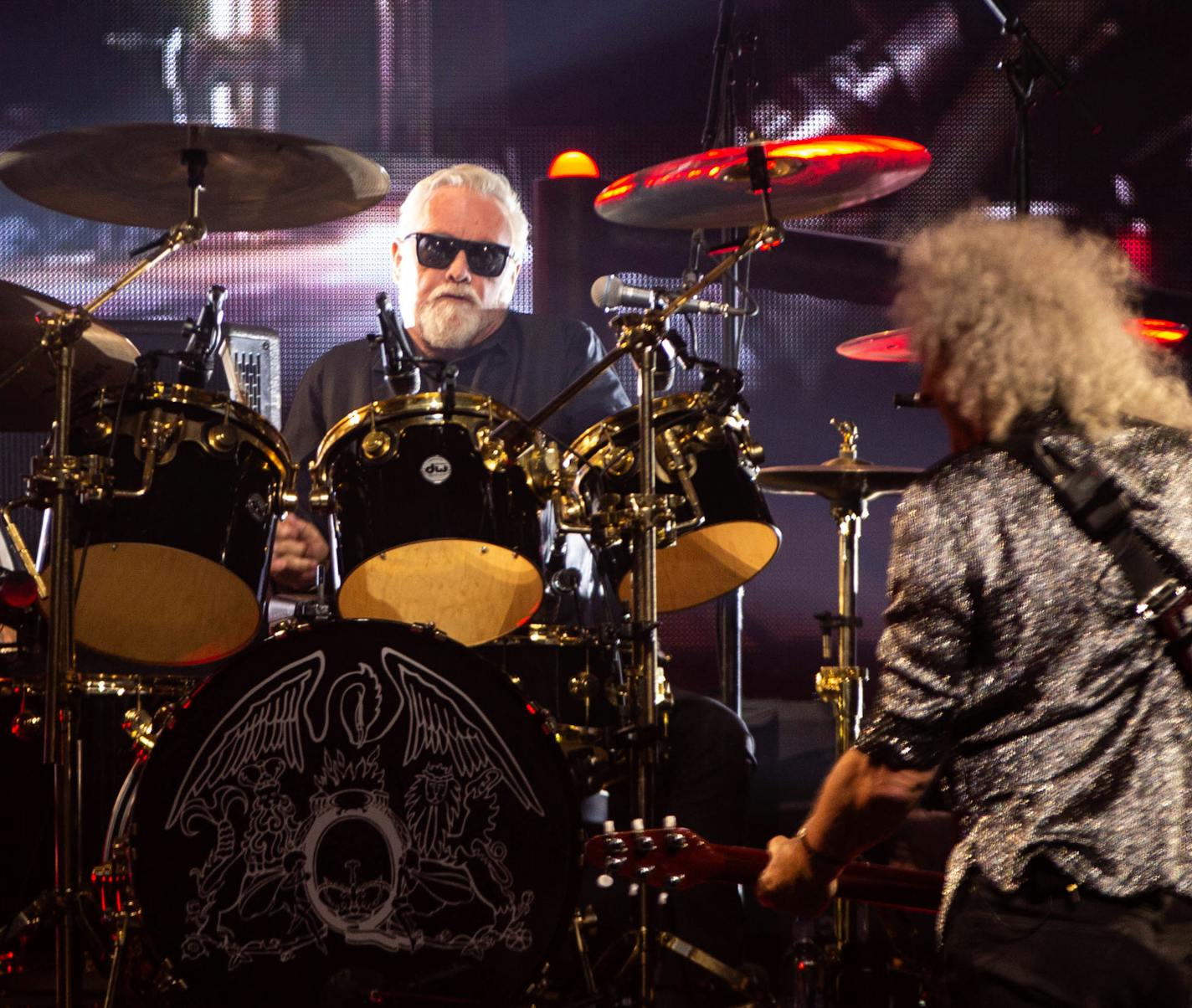 Queen drummer Roger Taylor performs with Adam Lambert and Brian May at Xcel Energy Center Saturday, August 10, 2019. ] NICOLE NERI &#x2022; nicole.neri@startribune.com