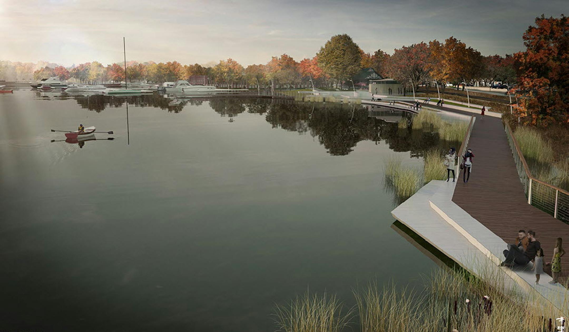 Rendering from Civitas, a Denver-based landscape architecture and urban design firm, of the proposed new lake walk on Lake Minnetonka in Wayzata.