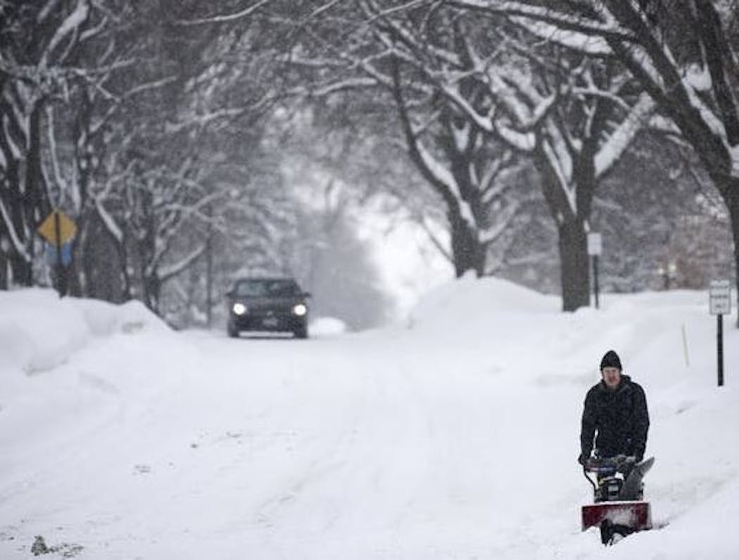 Joseph Poppy, of Robbinsdale, used a snowblower to remove snow during a real Minnesota winter in 2019.
