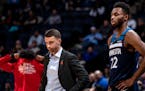 Timberwolves coach Ryan Saunders and Andrew Wiggins