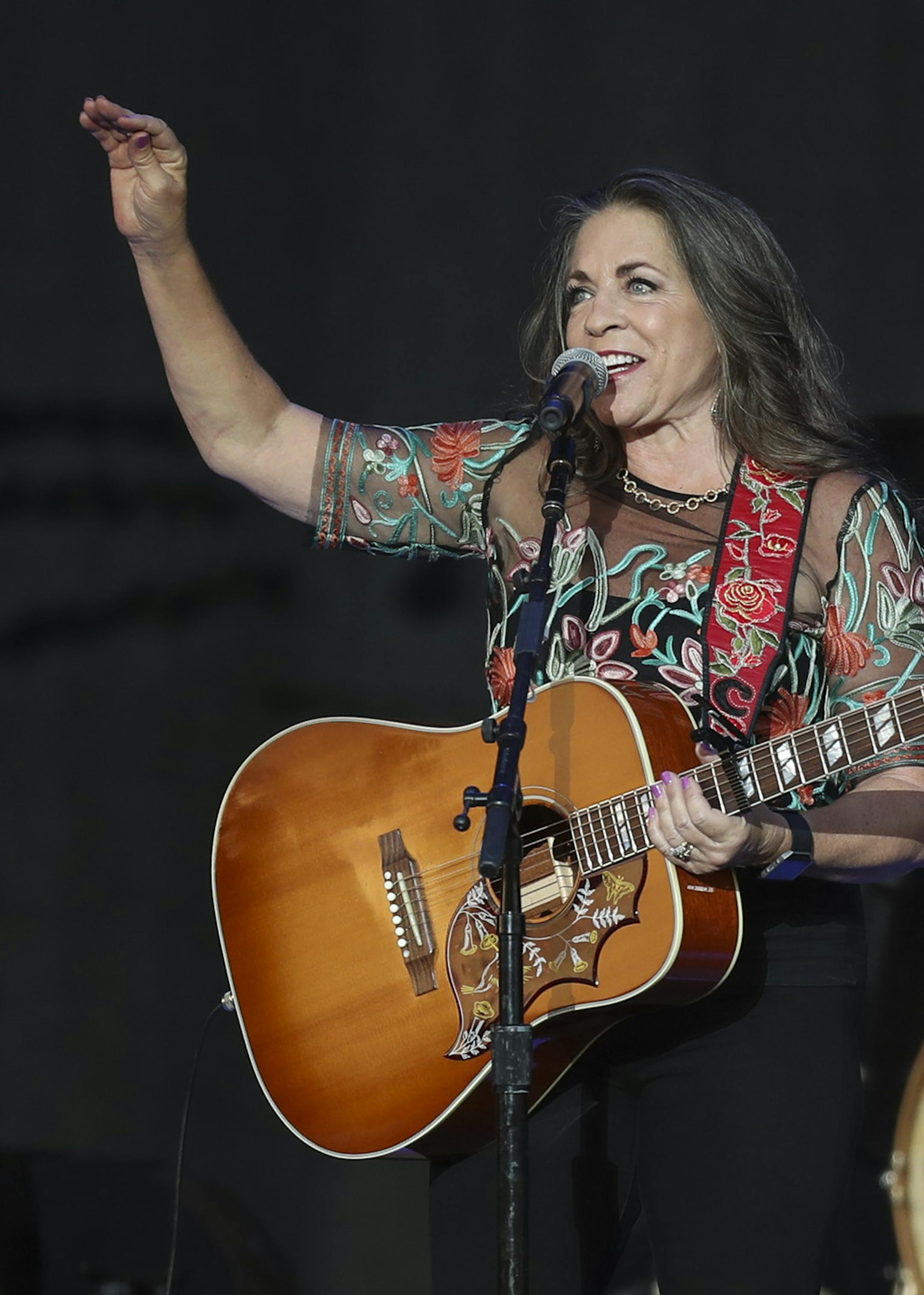 Between songs of her Grandstand show Tuesday night, Carlene Carter talked about the high standard for songwriting her mother, June Carter Cash, set for her when she first started out.
