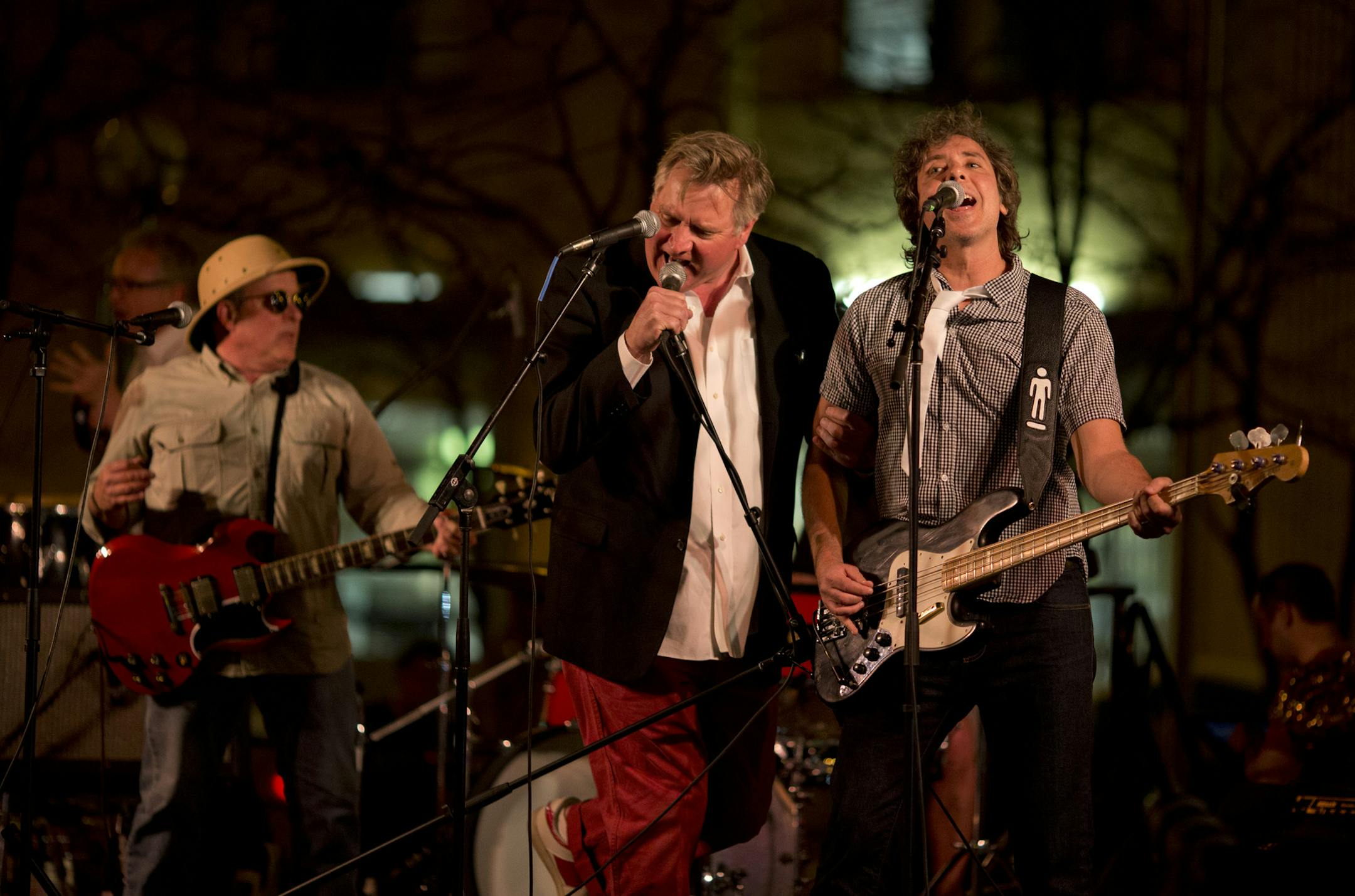 The City of St. Paul hosted a "Love is the Law" outdoor musical celebration Tuesday evening, May 14, 2013 to commemorate the signing of the historic marriage bill. The party culminated in the appearance by The Suburbs, whose song, "Love is the Law" became the anthem of the same-sex marriage movement in the state. Chan Poling and bassist Steve Price joined in on the chorus for "Love is the Law" Tuesday night. At left is Chris Osgood. ] JEFF WHEELER &#x201a;&#xc4;&#xa2; jeff.wheeler@startribune.co
