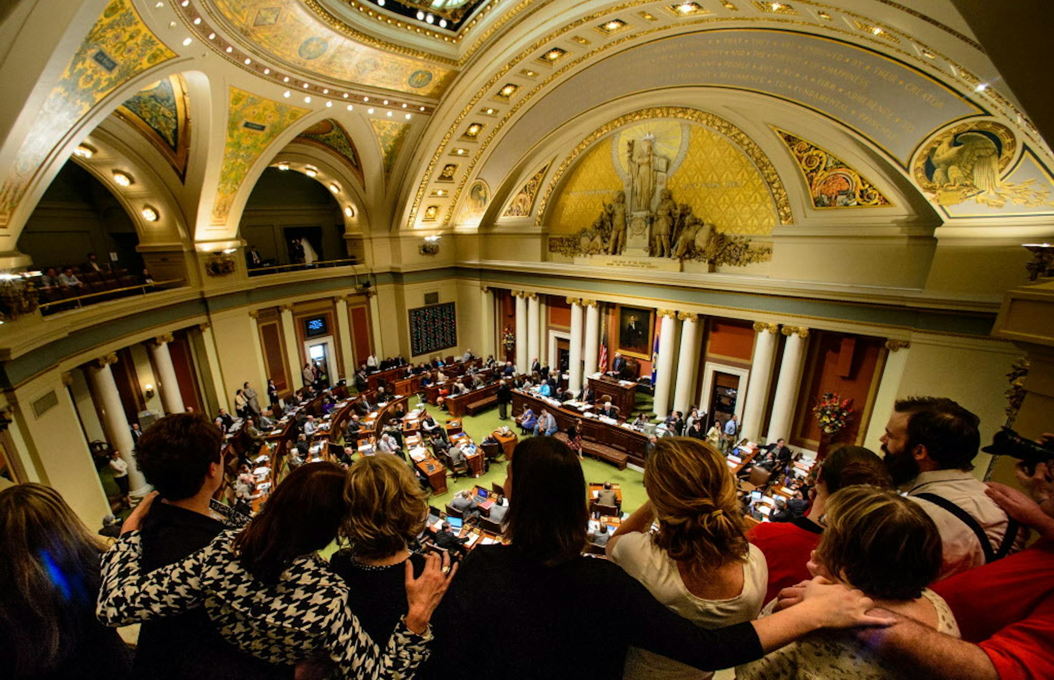 Medical marijuana advocates hugged as they watched the vote. The House passed the medical marijuana bill by an overwhelmingly bipartisan vote of 86-39. ] Friday, May 9, 2014 GLEN STUBBE * gstubbe@startribune.com