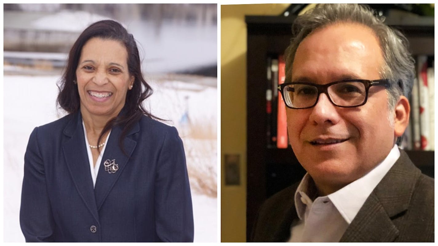 Running for the Minneapolis school board at-large seat on the ballot this year are incumbent Kim Ellison and Michael Dueñes.