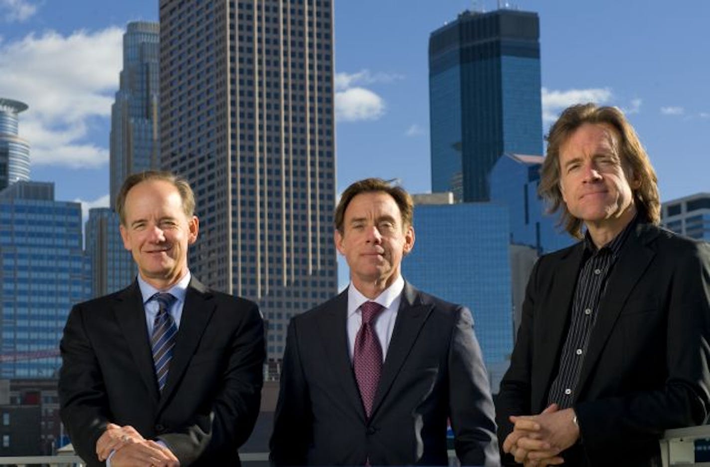 The Pohlad brothers, Jim, Bob and Bill at Target Field.