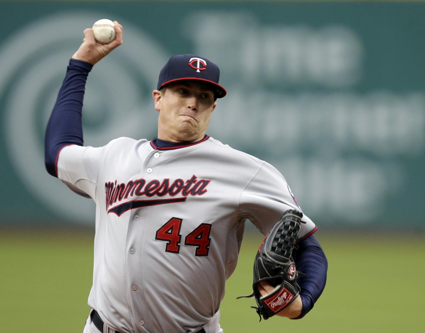 Minnesota Twins starting pitcher Kyle Gibson delivers against the Cleveland Indians in the first inning of a baseball game Monday, May 5, 2014, in Cleveland.