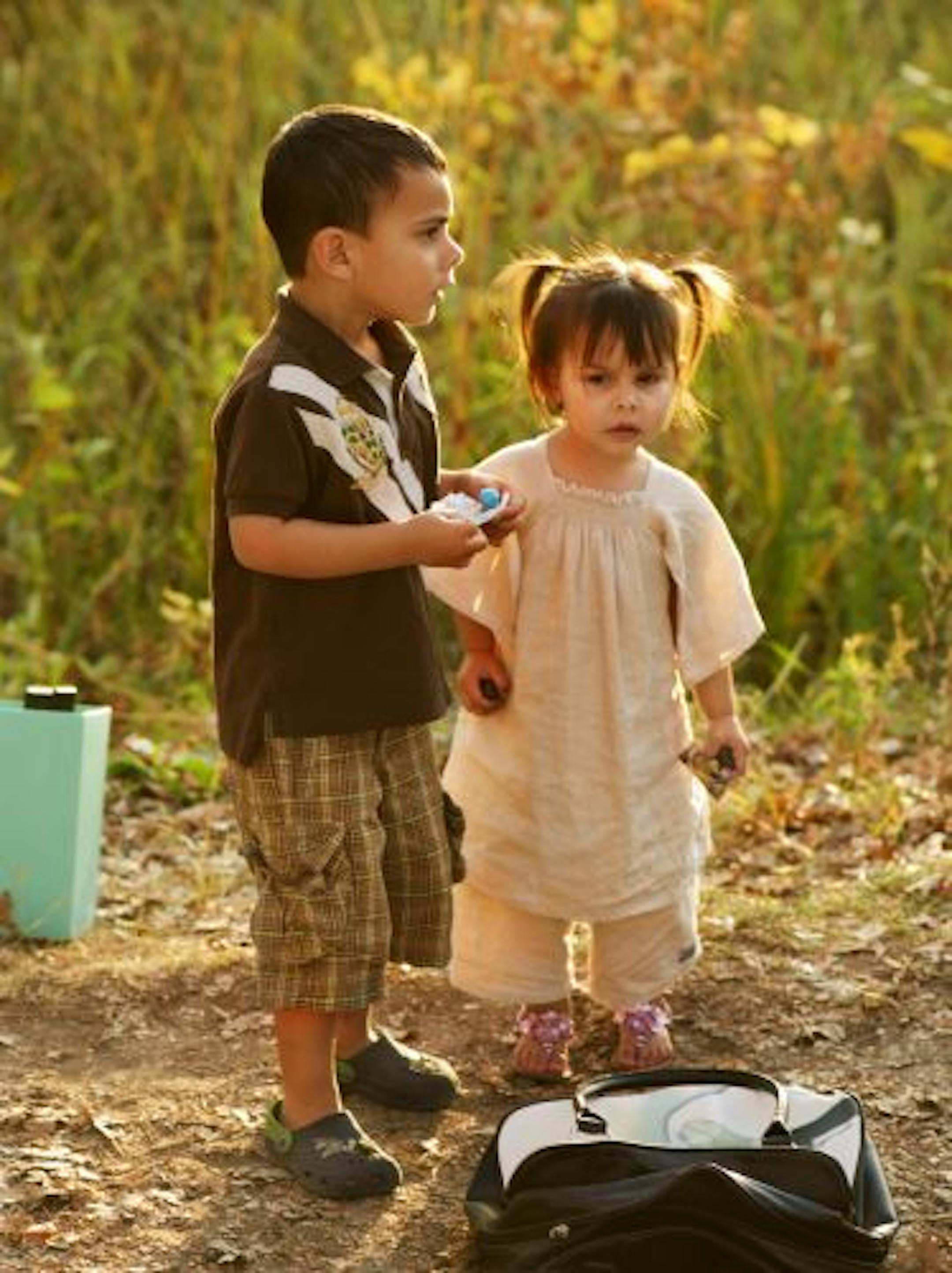 Deb Arora's kids, Jackson and Charlotte, lent helping hands.