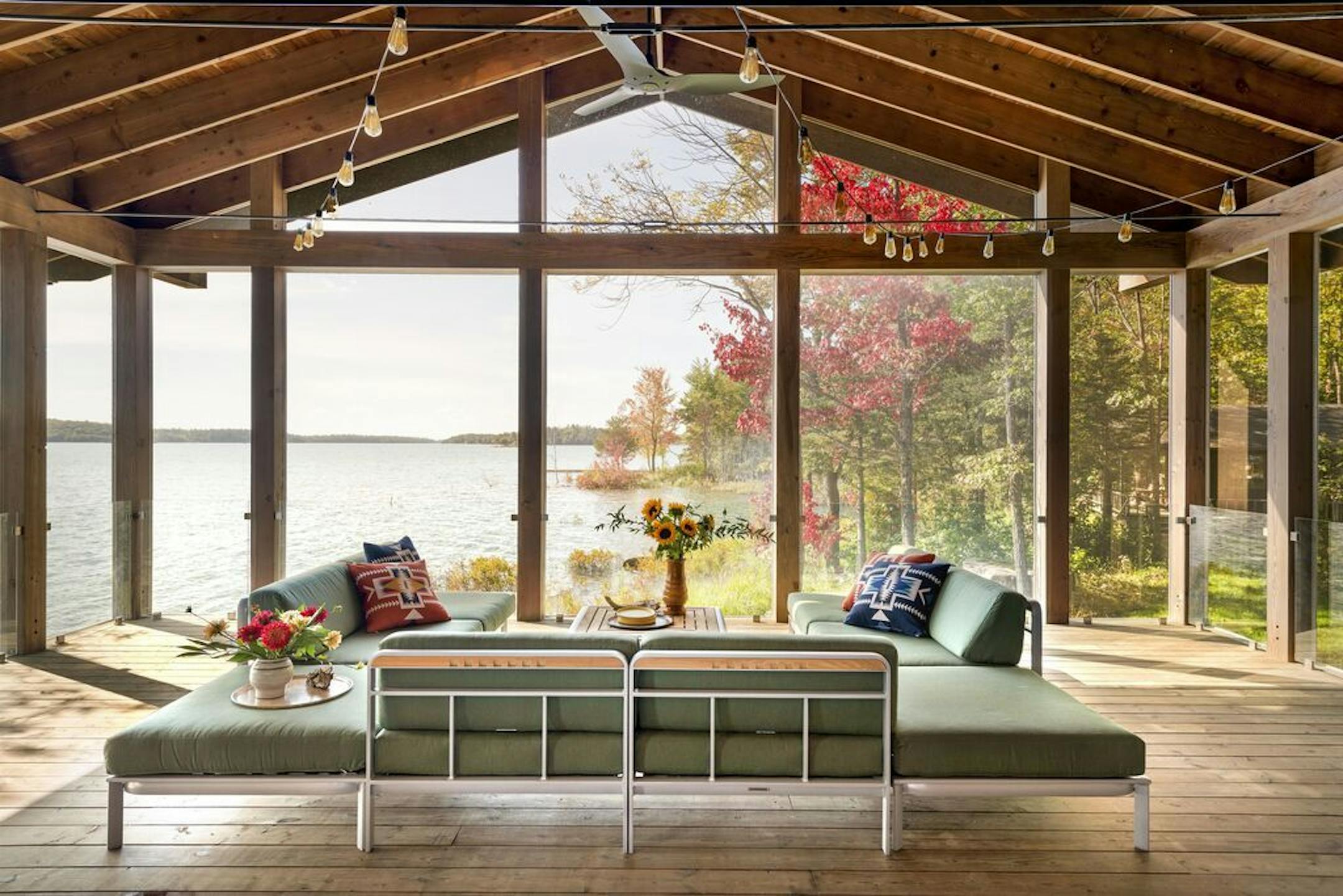 The porch overlooking the lake.