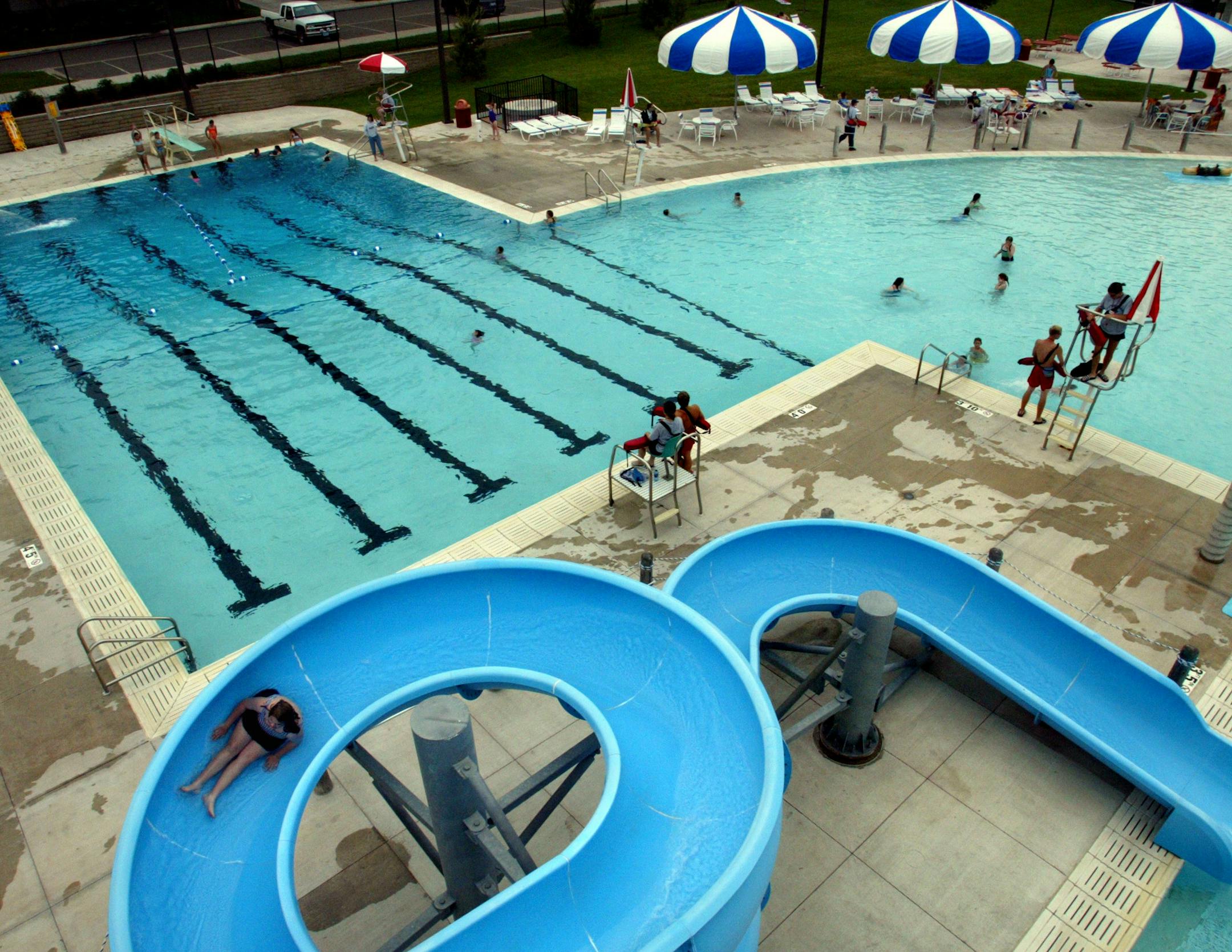 Hastings - Municipal wave slide and swimming pool on Maple Street in downtown Hastings.