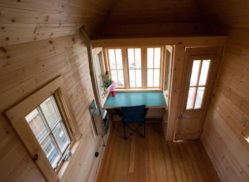 Inside the main room of a tiny house in Washington, D.C.