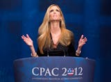 Ann Coulter gestures while speaking at the Conservative Political Action Conference (CPAC) in Washington in 2012.