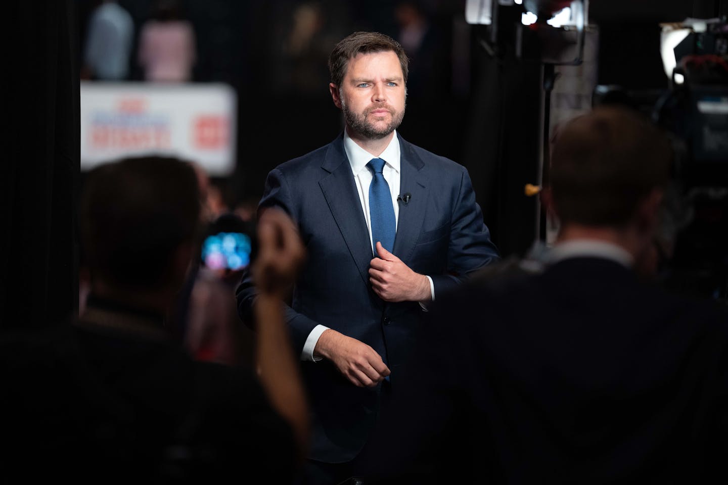 Sen. J.D. Vance, R-Ohio, in the spin room after the debate between President Joe Biden and former President Donald Trump in Atlanta on June 27. Trump 