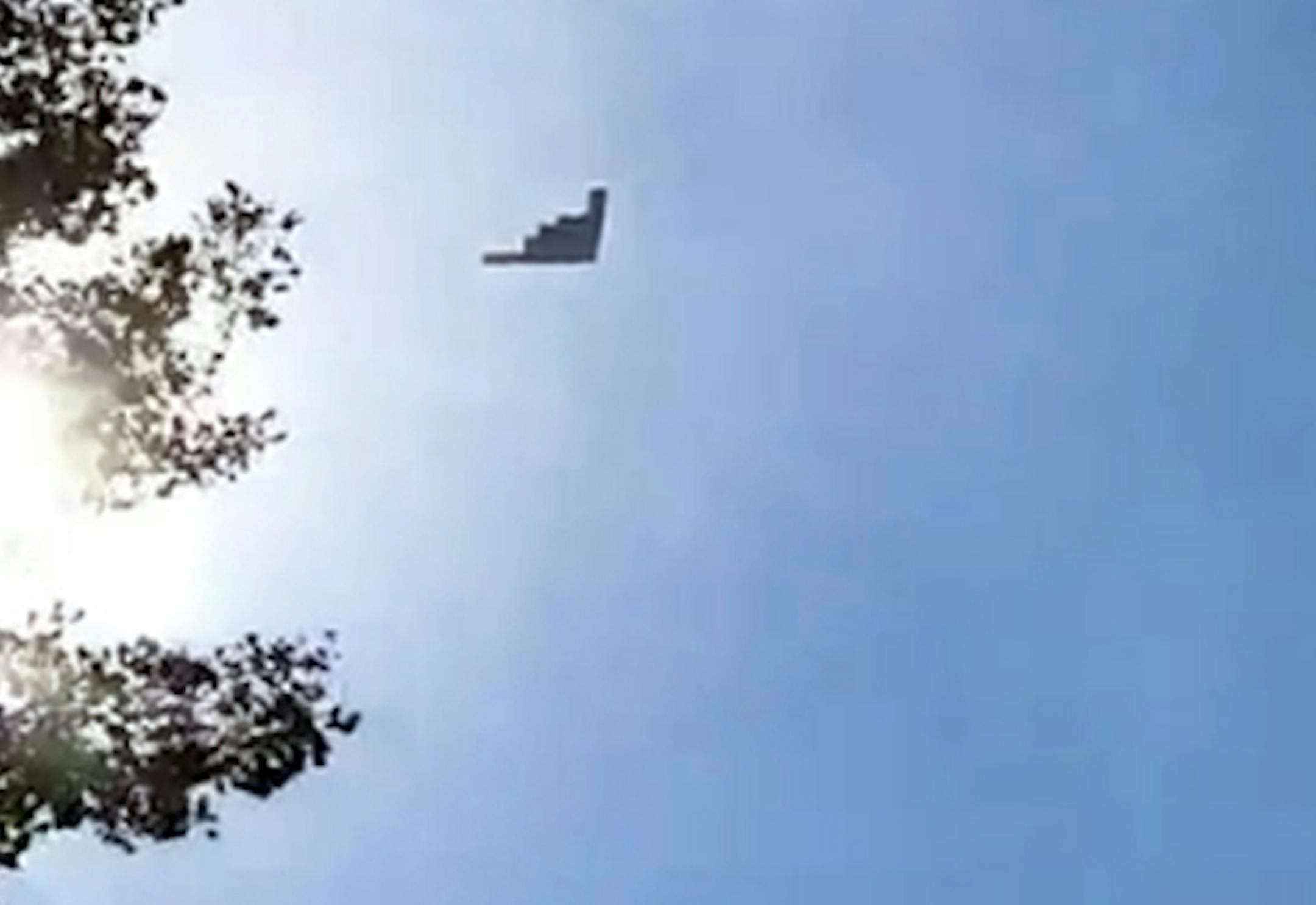 A stealth bomber flew over south minneapolis on a training flight, Wednesday Sept 15, 2015