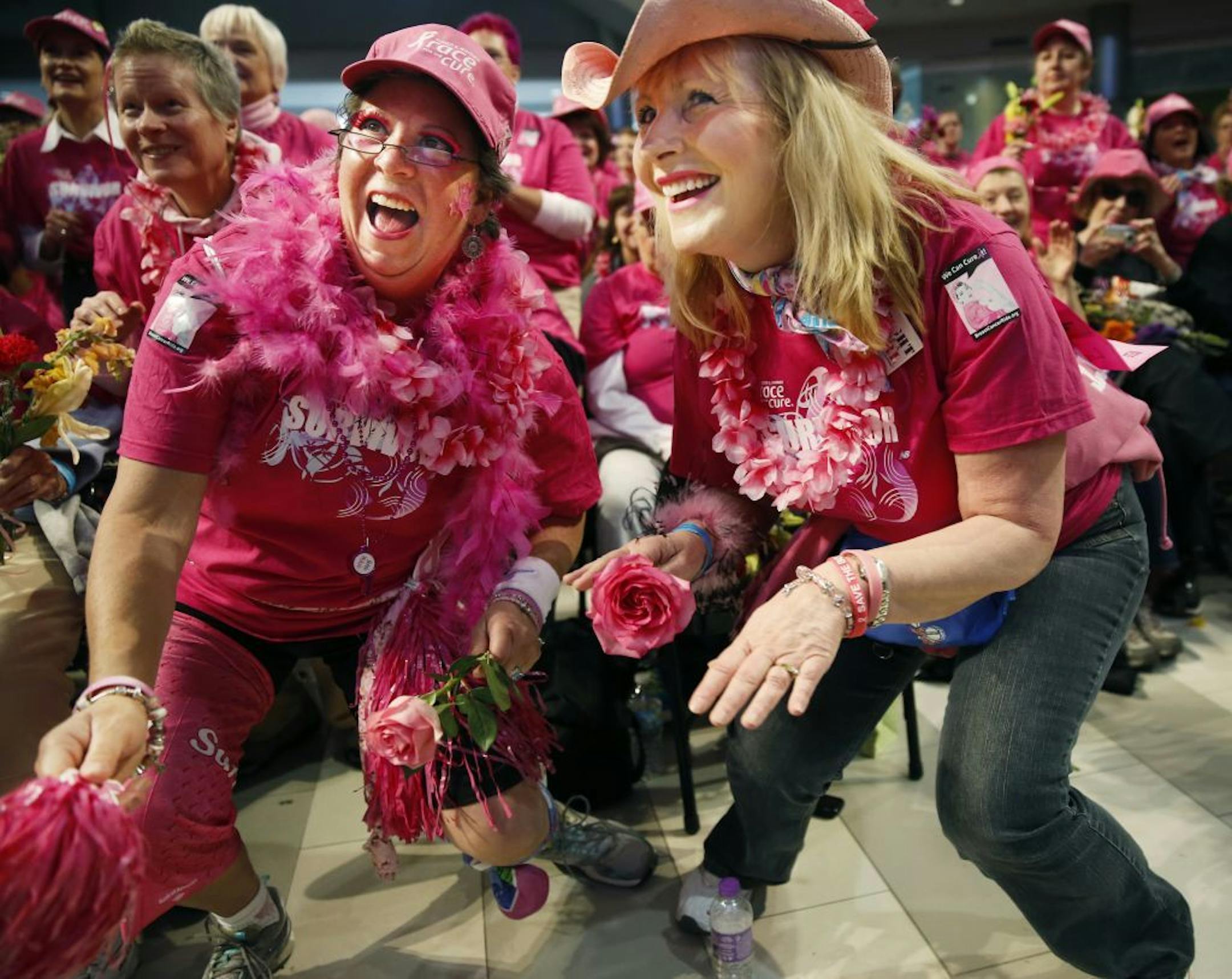 At the 21st Annual Twin Cities Race for the Cure in Bloomington, Lisa Kiffin, a 15-year survivor from Hibbing, and Mary Ann Perpich-Japs, a 3-year survivor from Long Lake celebrated to live music."It brings tears to your eyes when when you see the sea of people," said Kiffin.