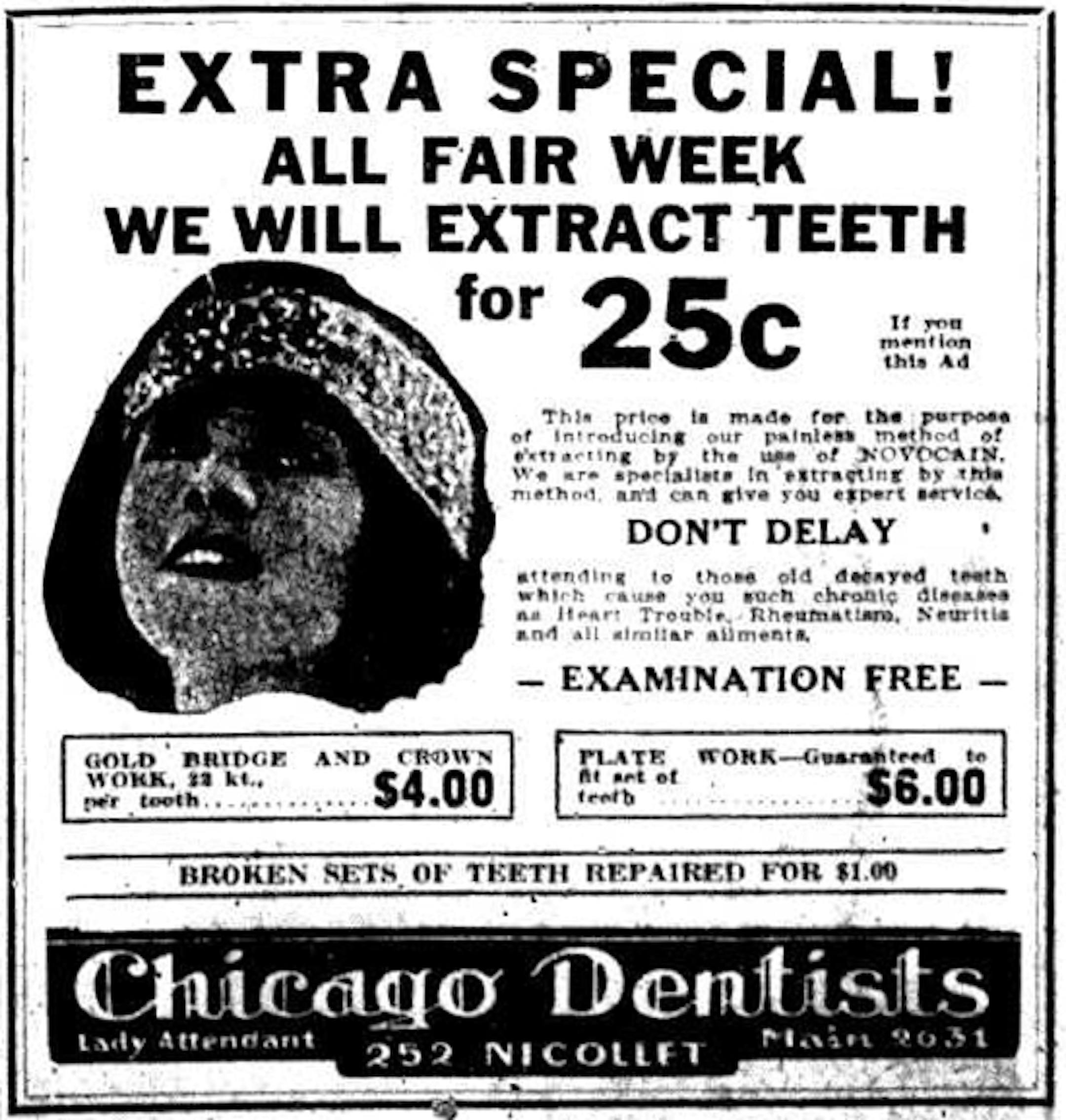 Sept. 1, 1923: Dental ad