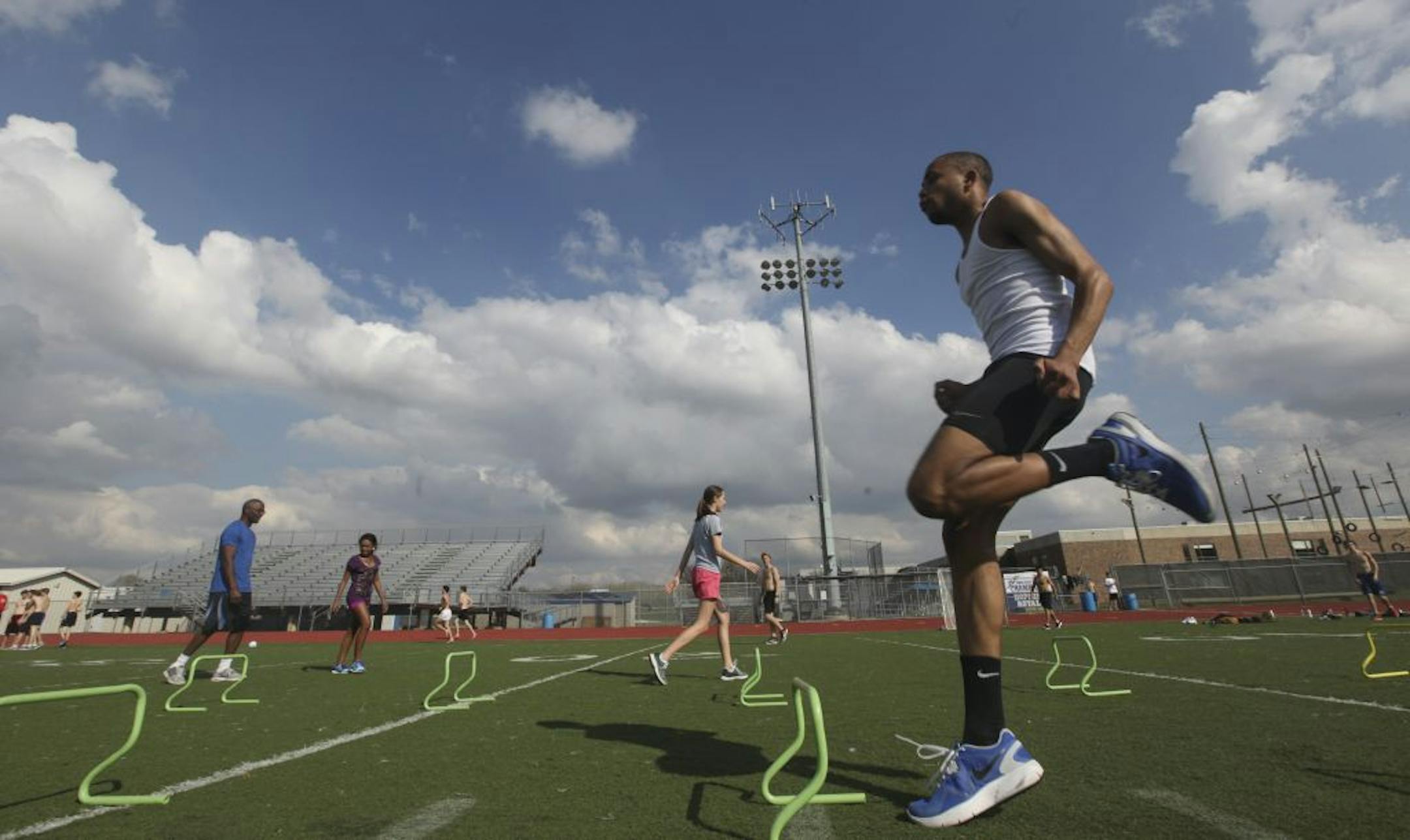 Photos by KYNDELL HARKNESS • kyndell.harkness@startribune.com
Hopkins senior Julius Williamson was part of the Royals' 4x100 and 4x200 relay teams that finished seventh and third at last year's MSHSL Class 2A meet.