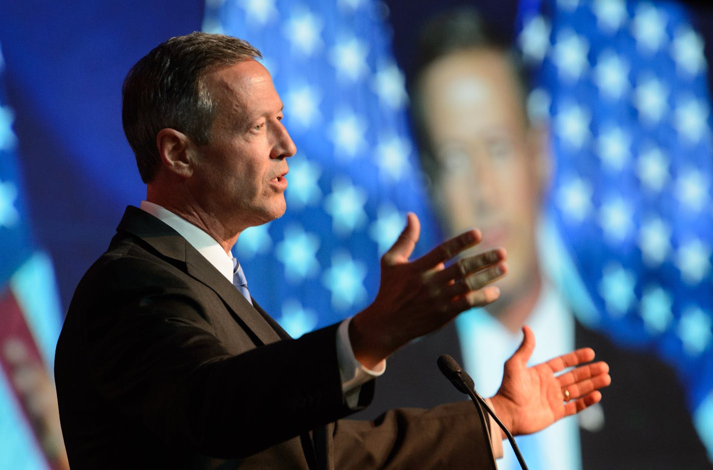 Democratic hopeful Martin O'Malley spoke to the DNC summer meeting. ] GLEN STUBBE * gstubbe@startribune.com Friday, August 28, 2015 Democratic National Committee Summer Meeting is being held in Minneapolis beginning Thursday. Hillary Clinton, Bernie Sanders, Martin O'Malley, Lincoln Chafee and Jim Webb are expected to address DNC meeting goers.