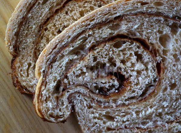 A successful loaf of cinnamon swirl bread has few or no gaps.