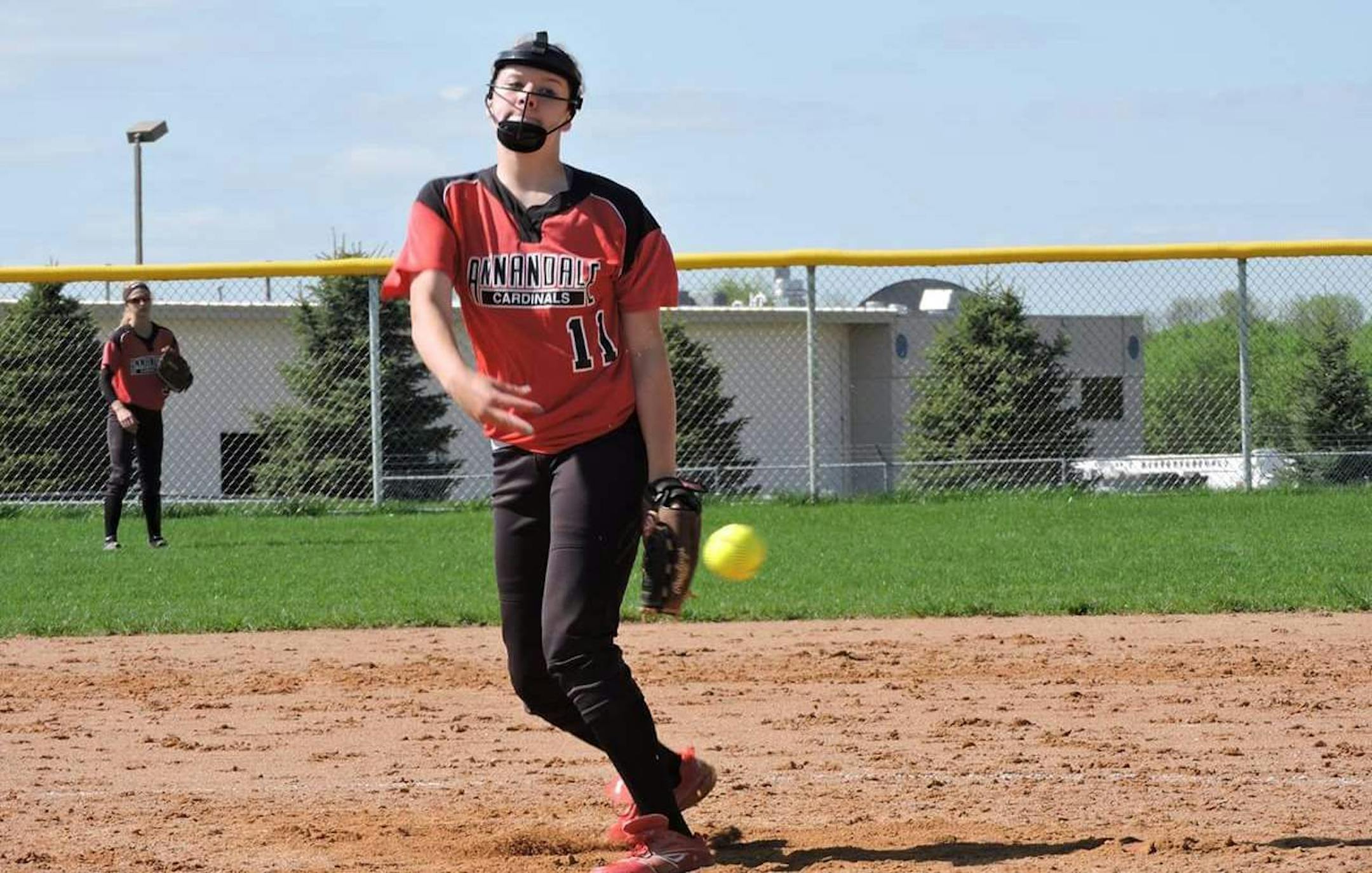 Annandale pitcher Sarah Johnson competes on three club teams as part of a year-round commitment to softball. "It's really what I love to do," she said. "I take a lot of pride in it.''