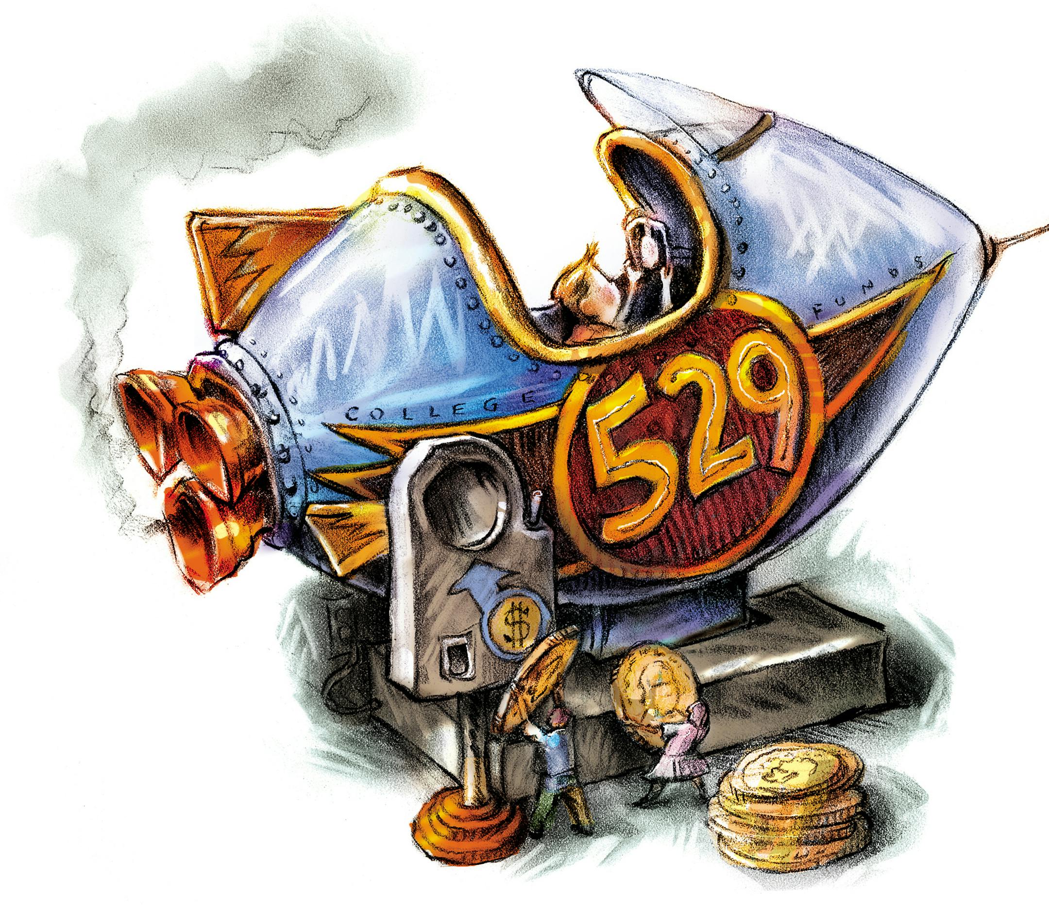 300 dpi Daniel Marsula illustration orelating to college savings plans. (Pittsburgh Post-Gazette/TNS) ORG XMIT: 1164627