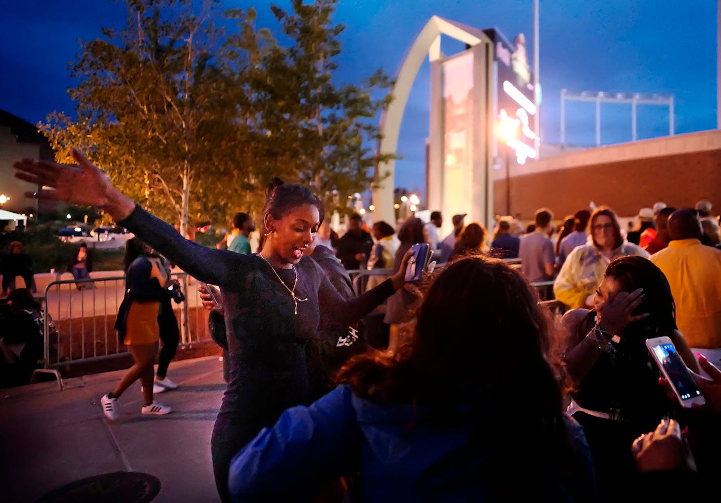 At TCF Stadium, fan Rania Ahmed, far left, celebrated her birthday at the Beyonce concert.