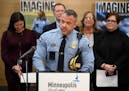 Minneapolis Police Chief Brian O’Hara speaks during a press conference March 6.