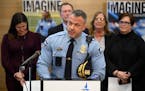 Minneapolis Police Chief Brian O’Hara speaks during a press conference Wednesday, March 6, 2024 at the City of Minneapolis Public Service Building i