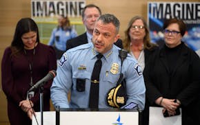 Minneapolis Police Chief Brian O’Hara speaks during a press conference Wednesday, March 6, 2024 at the City of Minneapolis Public Service Building i