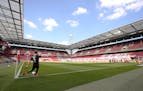 Aaron of FSV Mainz 05 takes a corner kick during the German Bundesliga soccer match between 1. FC Cologne and FSV Mainz 05 in Cologne, Germany, Sunday