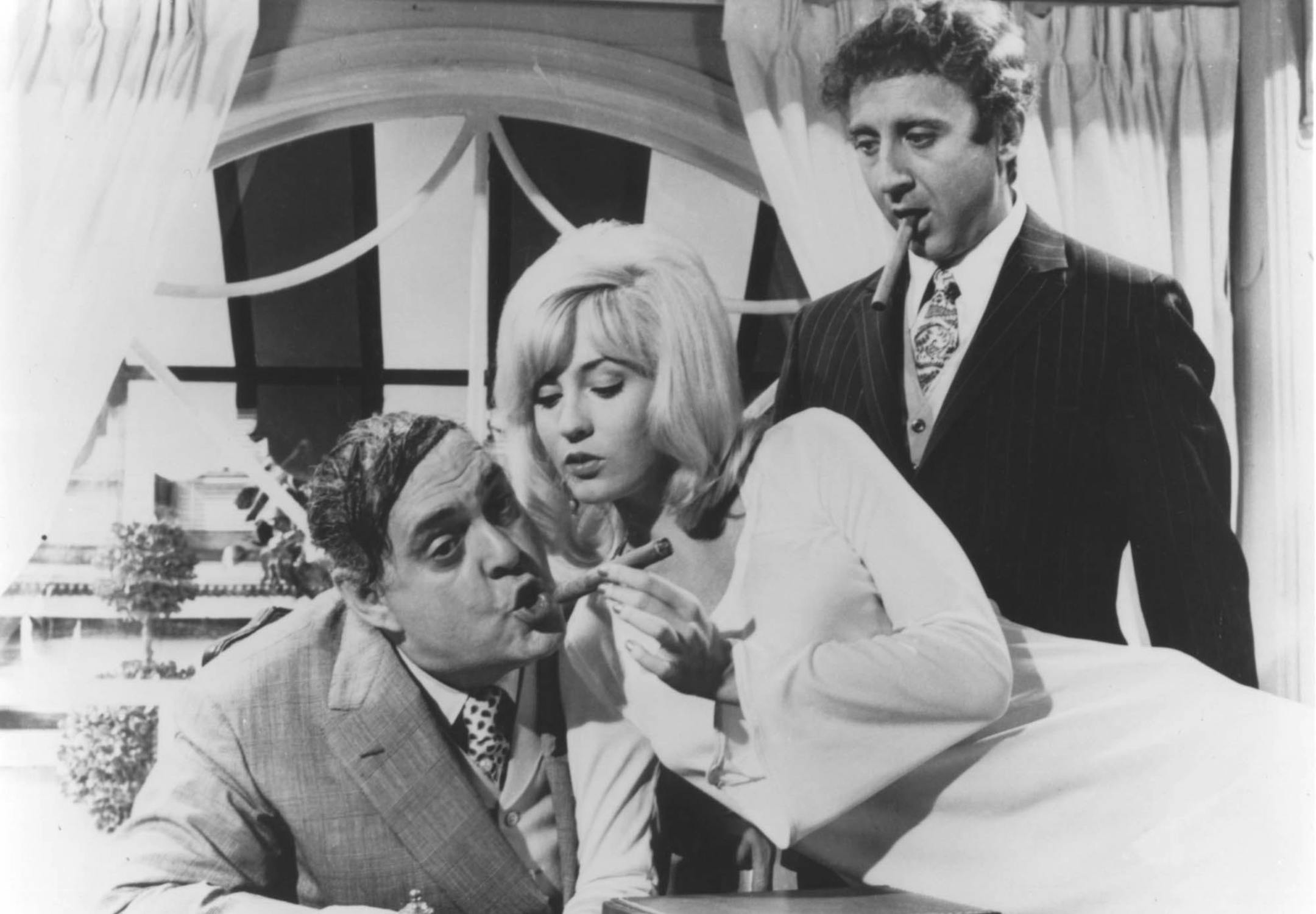 Max Bialytock (Zero Mostel, left), Ulla (Lee Meredith) and Leo Bloom (Gene Wilder) in Mel Brooks' "The Producers"