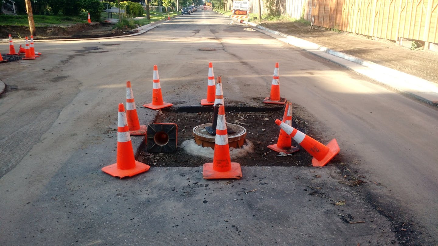 This is how MnDOT left 2nd Avenue S. near 39th Street unfinished until residents complained. MnDOT finished repaving the street on Friday.