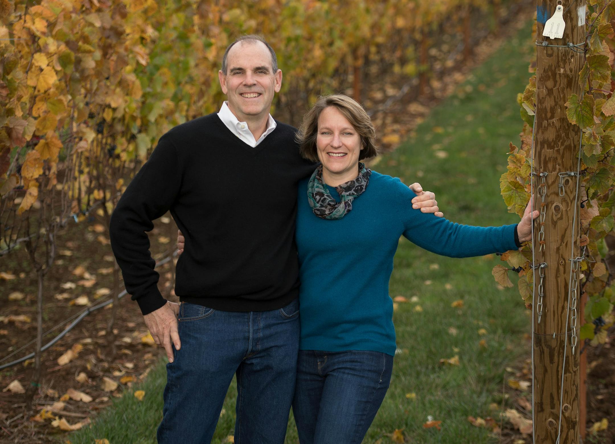 Mark and Pattie Björnson at their winery in Oregon's Willamette Valley.