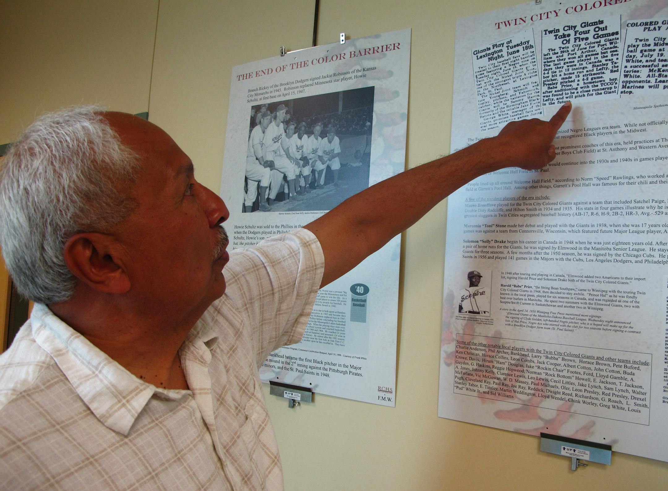 This is Frank White, who pulled together the baseball exhibit ‚ÄúThey Played for the Love of the Game‚Äù now on display at the R.H. Stafford Library in Woodbury. The exhibit chronicles the legacy of African-American baseball players and teams in Minnesota.
