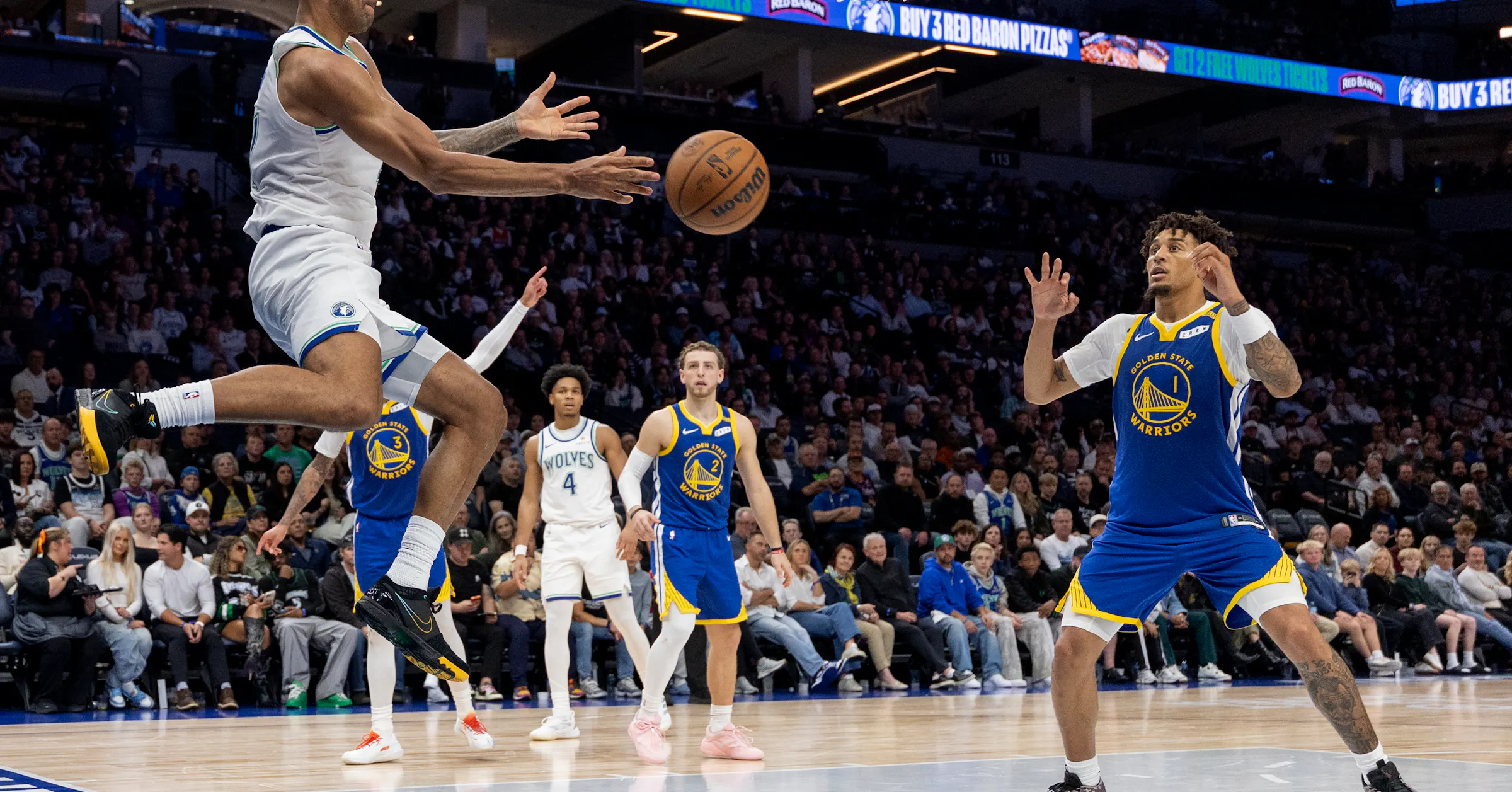 Timberwolves come up short vs Warriors in first game without Anthony ...