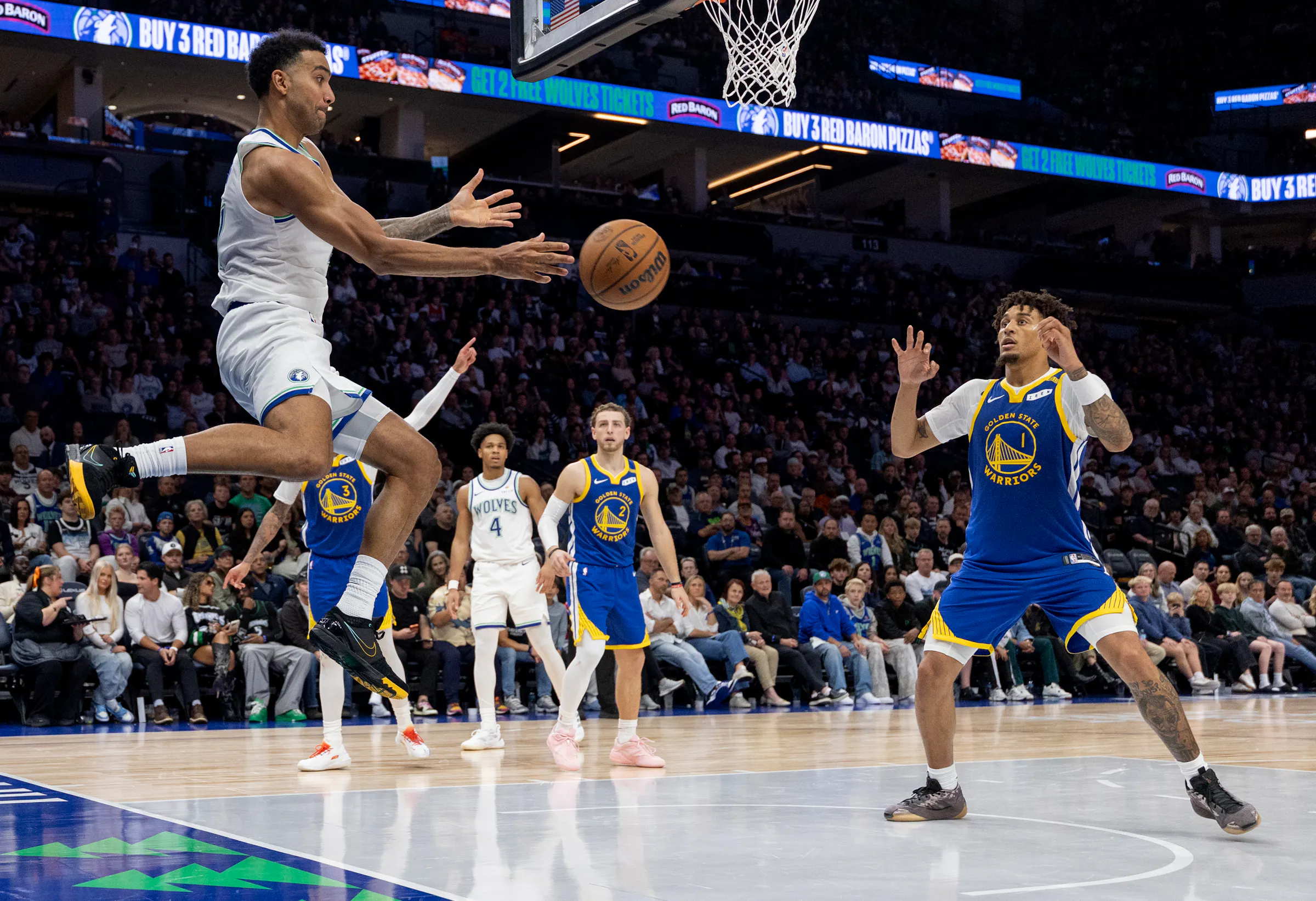 Timberwolves come up short vs Warriors in first game without Anthony ...