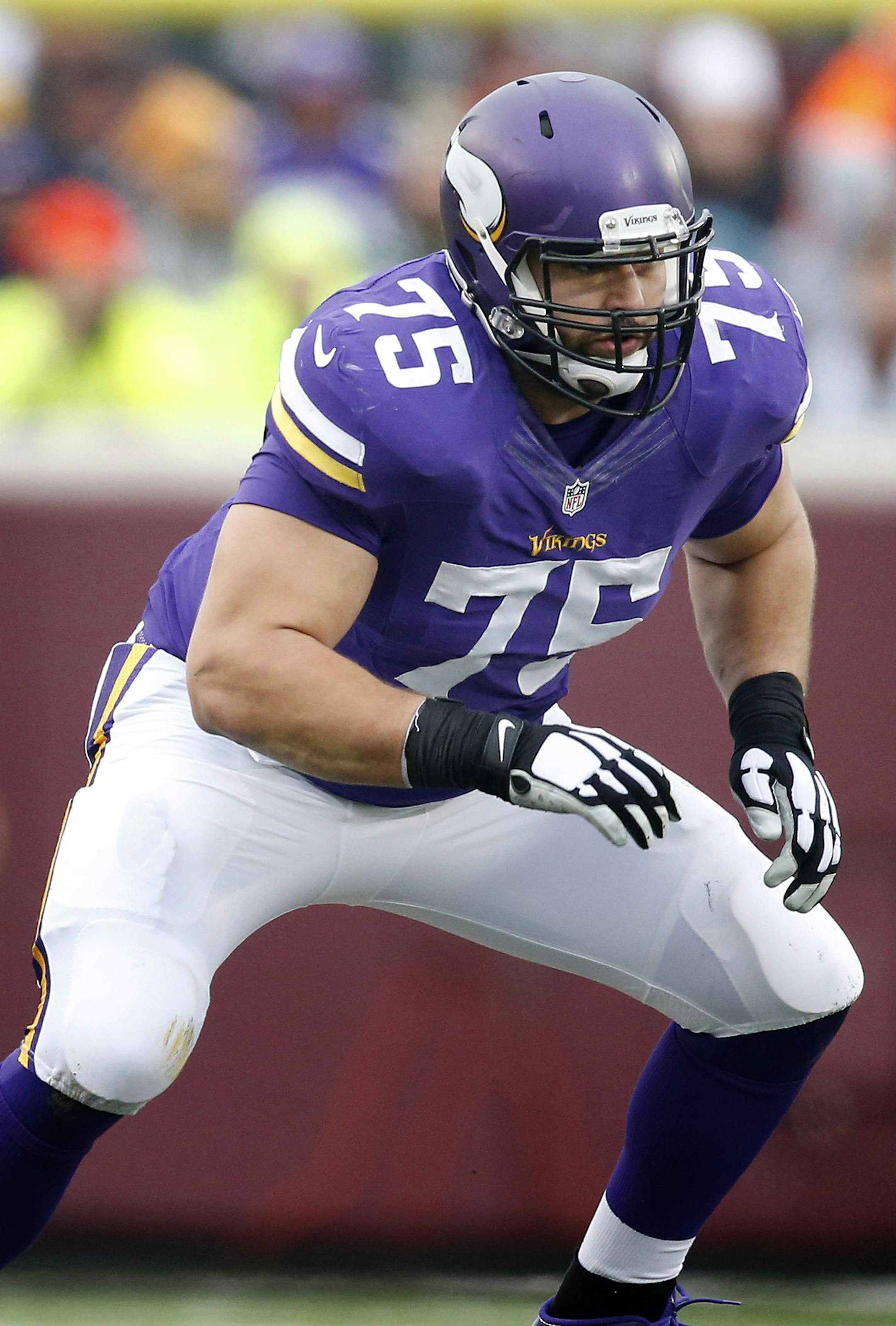 Minnesota Vikings left tackle Matt Kalil (75) in the third quarter. ] CARLOS GONZALEZ cgonzalez@startribune.com - November 23, 2014, Minneapolis, Minn., TCF Bank Stadium, NFL, Minnesota Vikings vs. Green Bay Packers