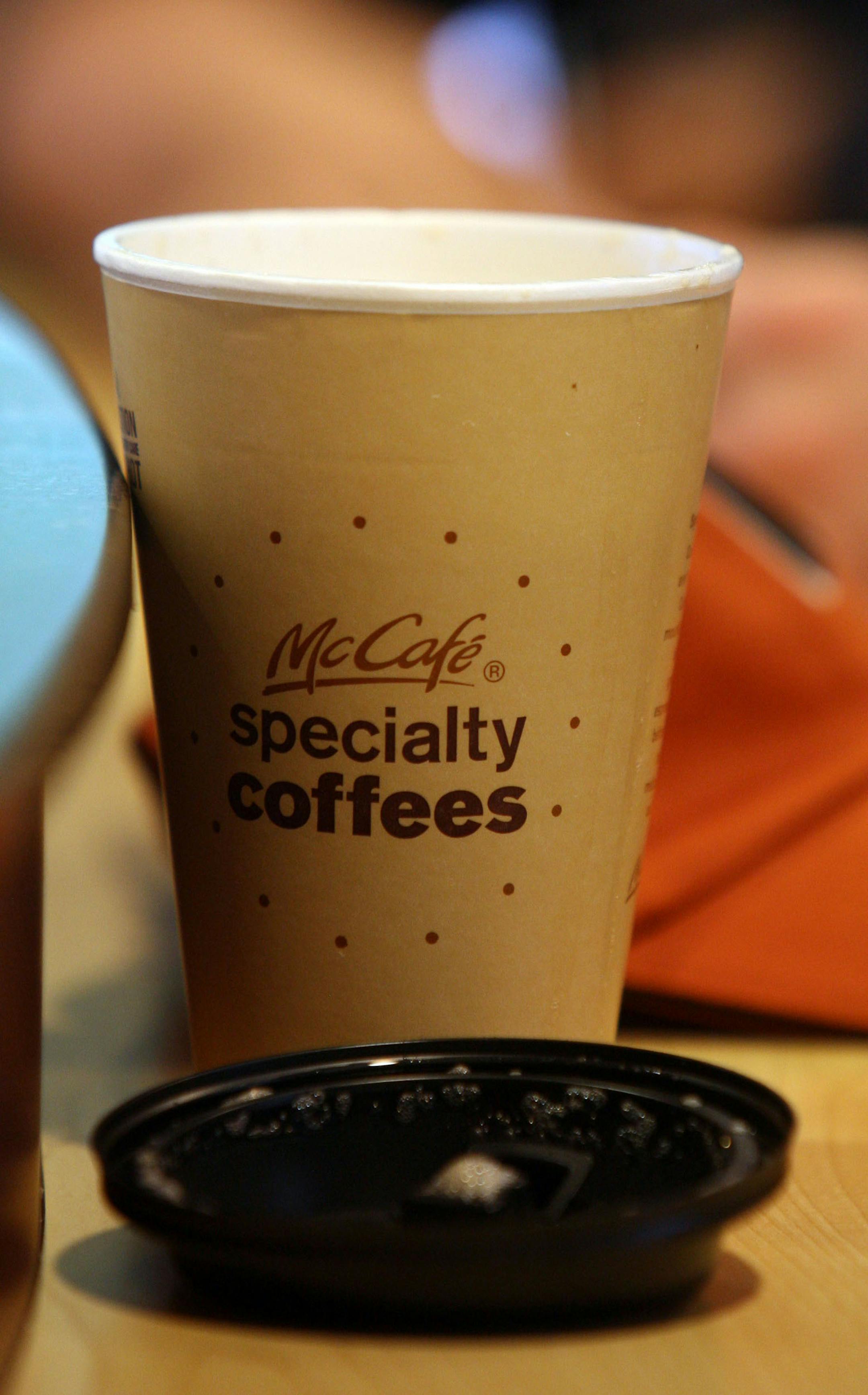 One of Gopher football coach Tim Brewster's coffees during a tast test at the Golden Valley McDonald's
