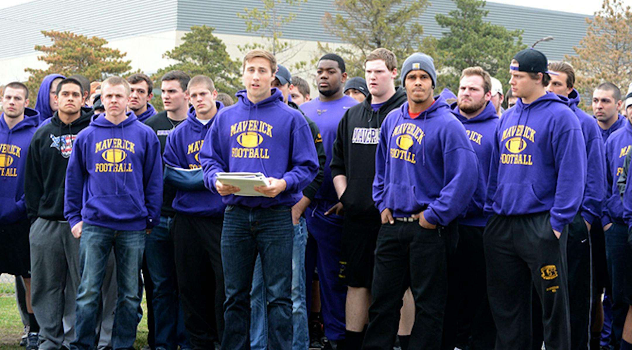 In a statement read aloud by junior safety Sam Thompson, the MSU football team spoke: "As a collective unit, we've all agreed that we will stick together and show our support in having Aaron Keen as the head football coach at Minnesota State University, Mankato."