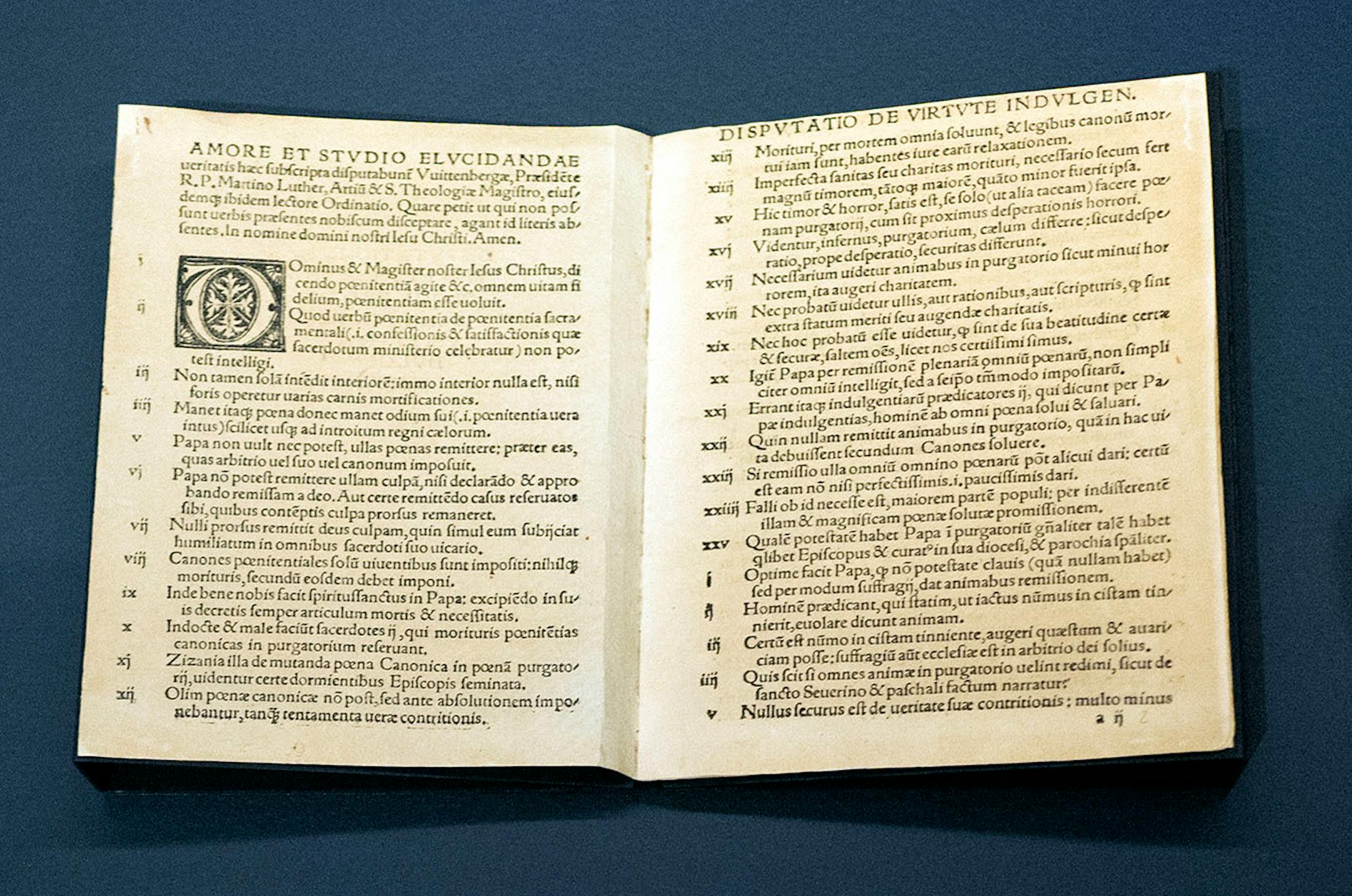 A 1517 copy of the 95 theses written by Luther, which triggered the protestant revolution, seen at The Minneapolis Institute of Art Thursday October 27, 2016 in Minneapolis, MN. ] First exhibition marking 500th anniversary of Martin Luther's "Ninety-Five Theses" opens at the Minneapolis Institute of Art October 30. Jerry Holt / jerry. Holt@Startribune.com