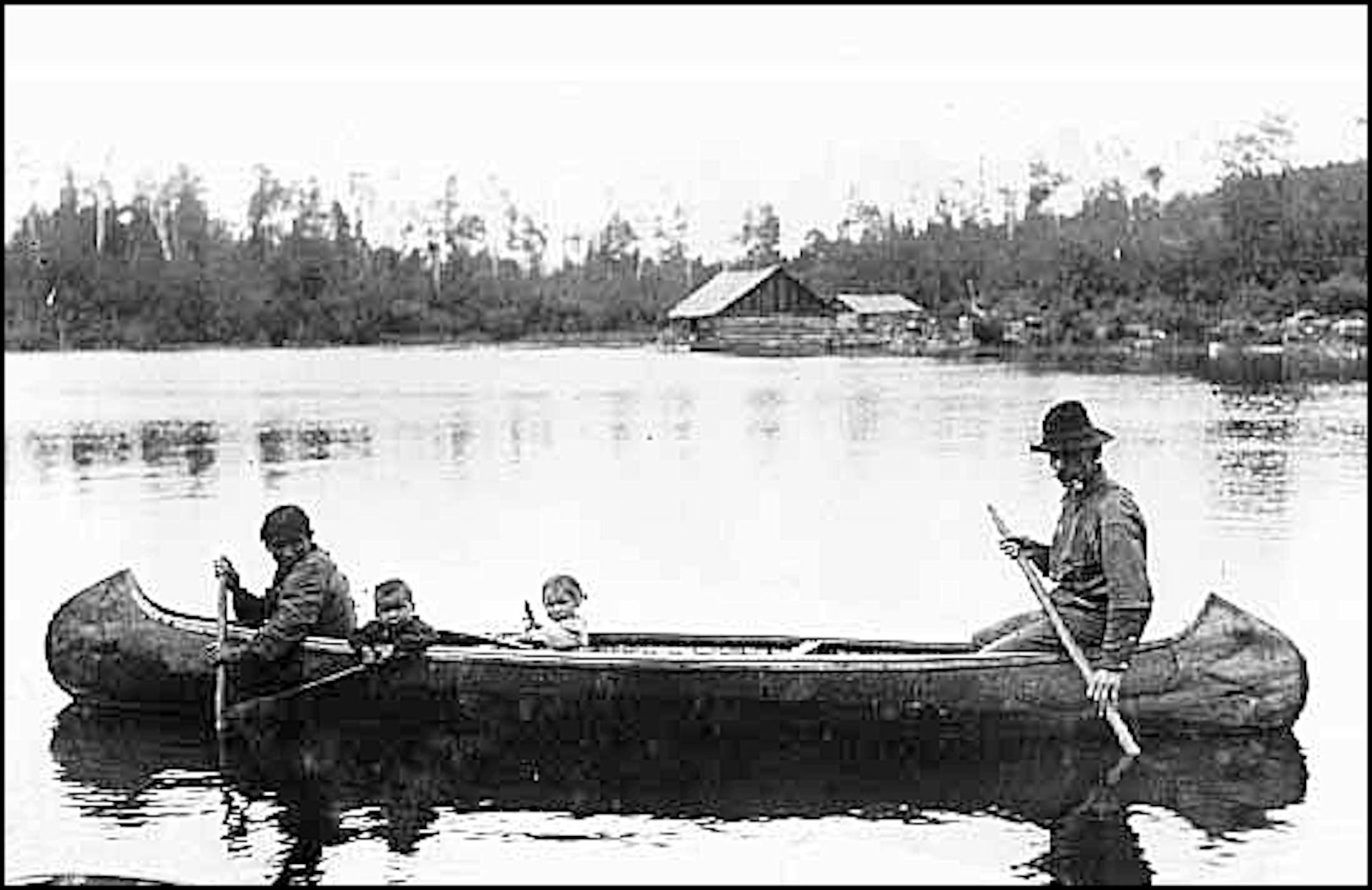Ojibwe family on Vermilion Lake in about 1905