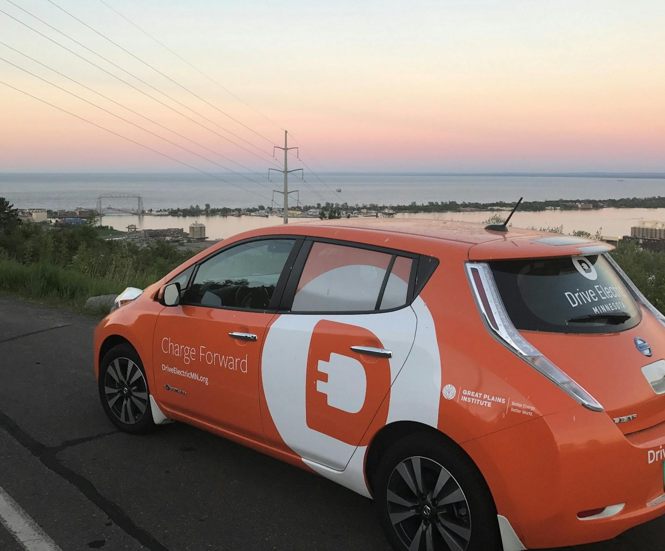 Electric vehicle advocates celebrated the completion of an "electrified" highway corridor ensuring that electric vehicles can find charging stations from the Twin Cities all the way to Grand Marais.