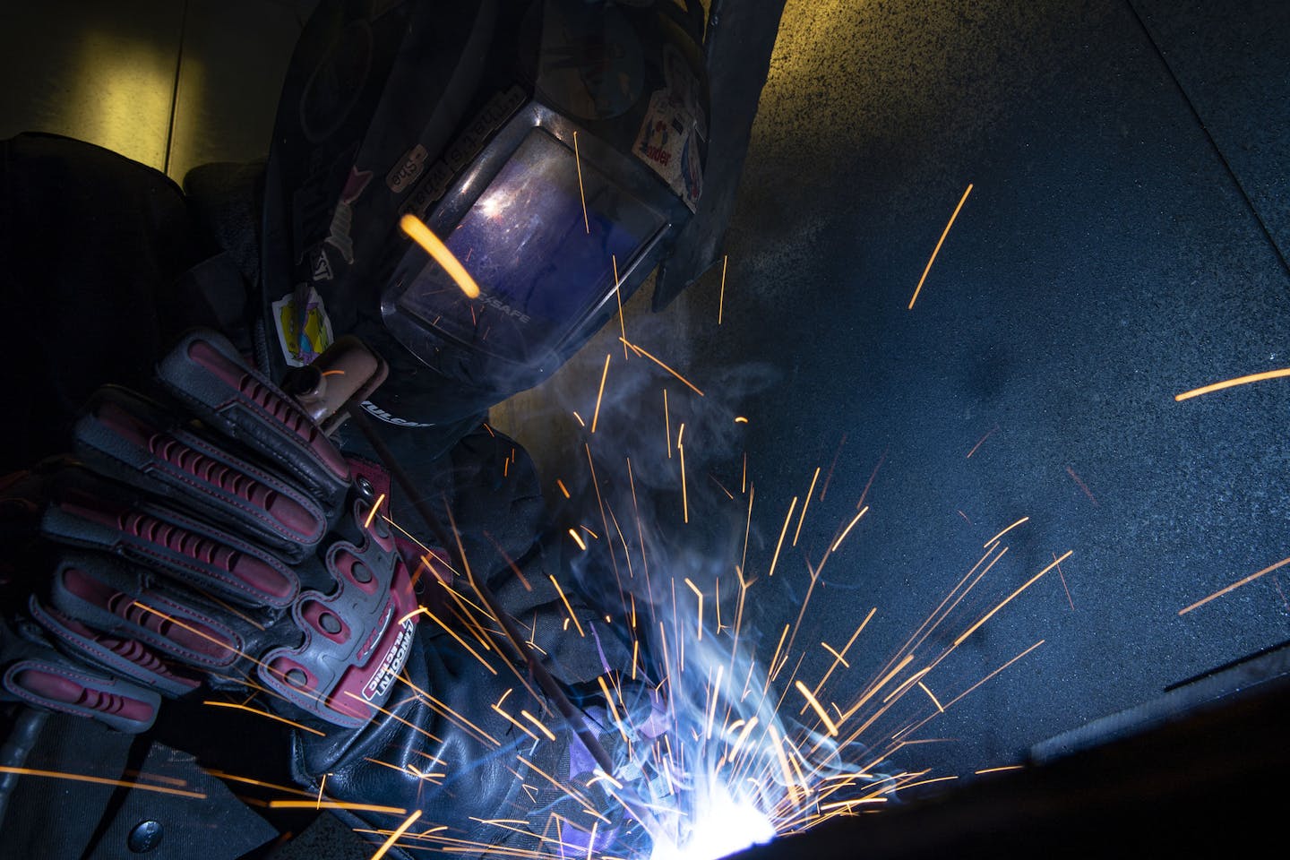 Lilian Schneider worked on familiarizing herself with welding equipment used for shield and metal arc welding on Wednesday in the Lake Superior College integrated manufacturing lab. ]
ALEX KORMANN &#x2022; alex.kormann@startribune.com Lake Superior College is looking to move it's growing advanced manufacturing training program from a leased space downtown into an expanded space on the main campus. Students were at work in the old building in class on Wednesday January 22, 2020.